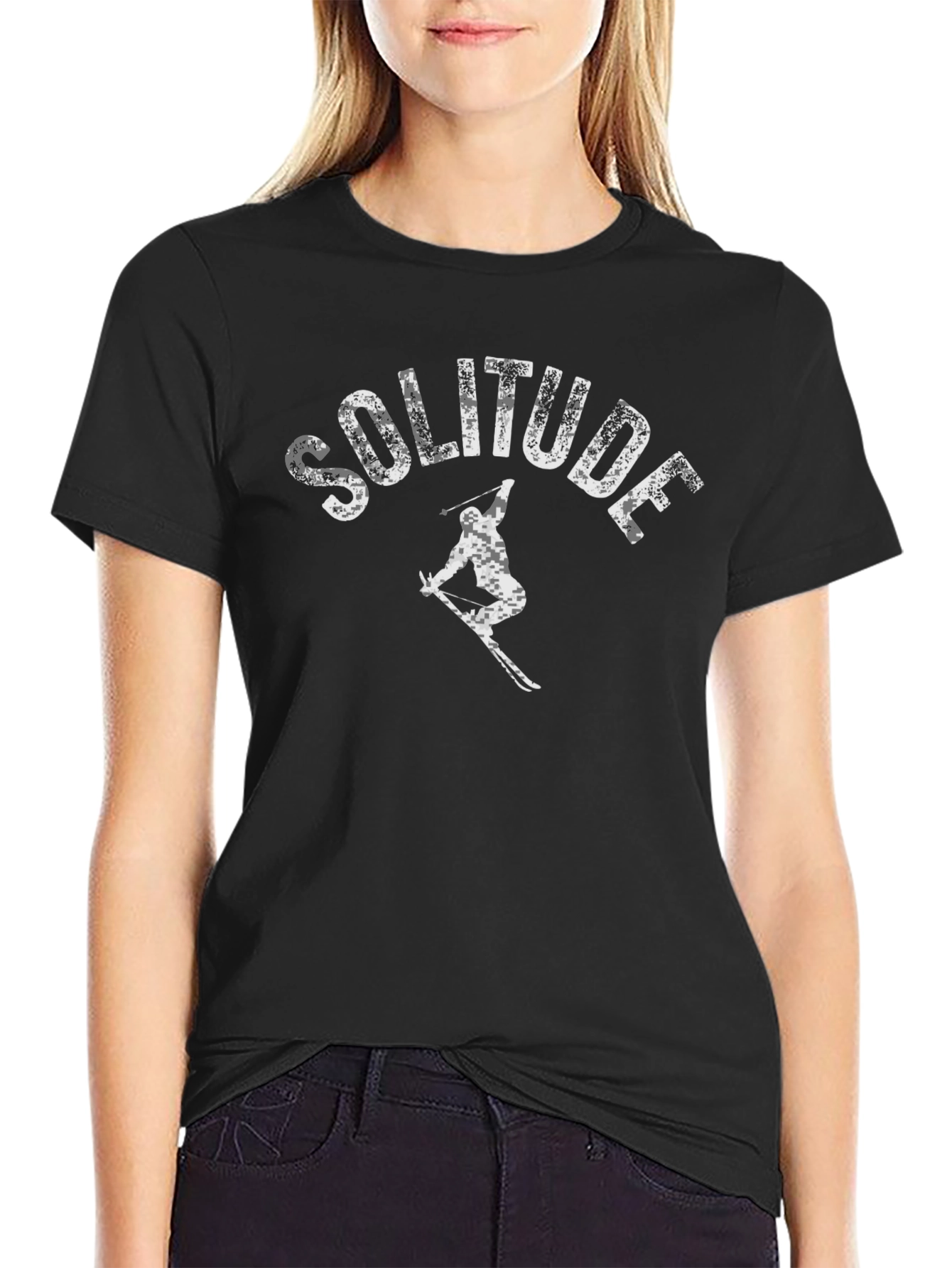 Solitude Skiing Graphic Tee - Black Cotton T-Shirt