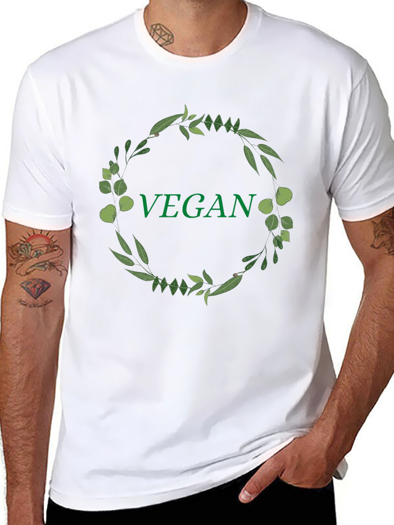 Vegan Wreath T-Shirt - Stylish & Eco-Friendly