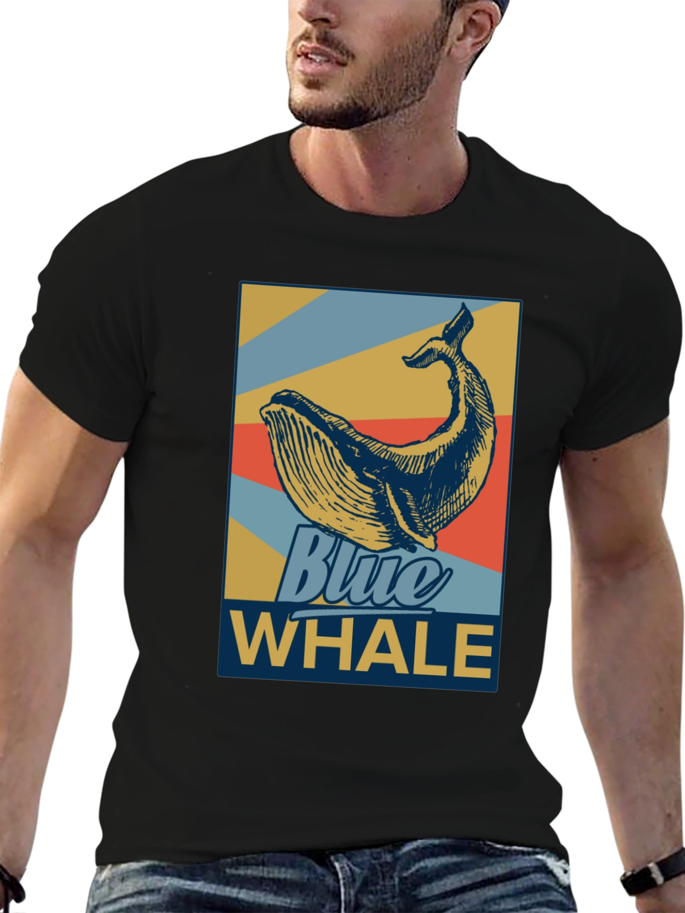 Blue Whale Graphic Tee - Retro Style