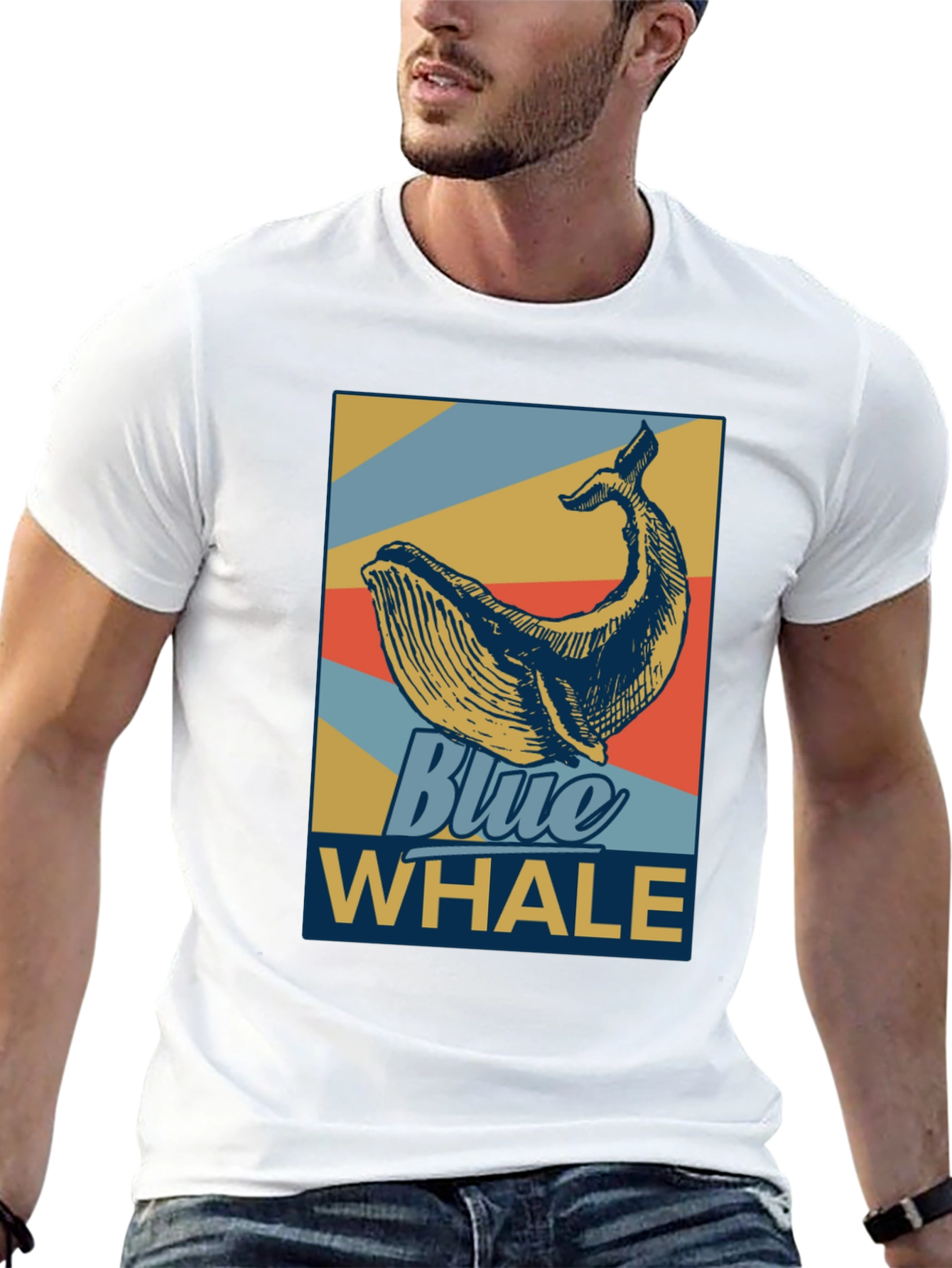 Blue Whale Graphic Tee - Retro Style