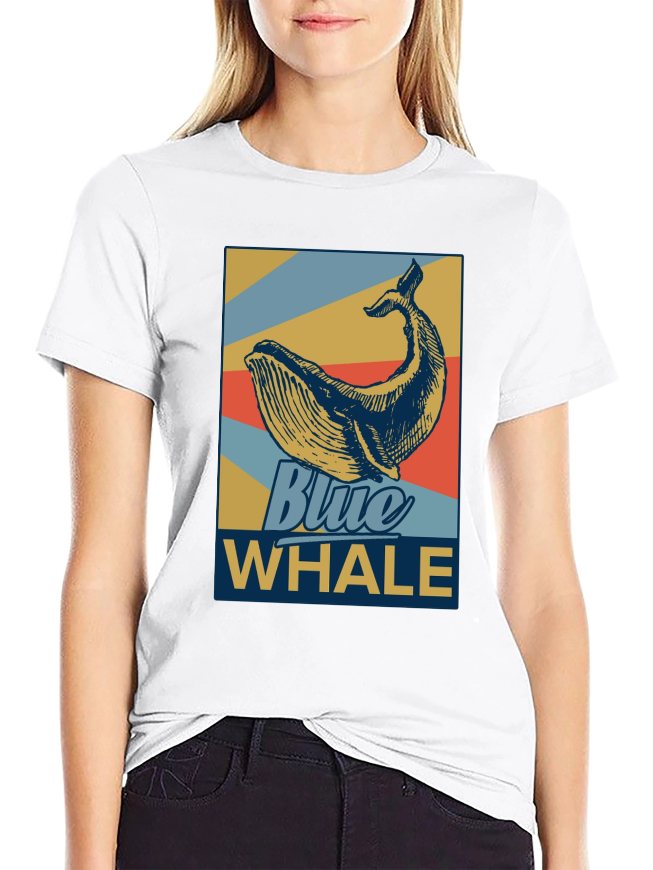 Blue Whale Graphic Tee - Retro Style