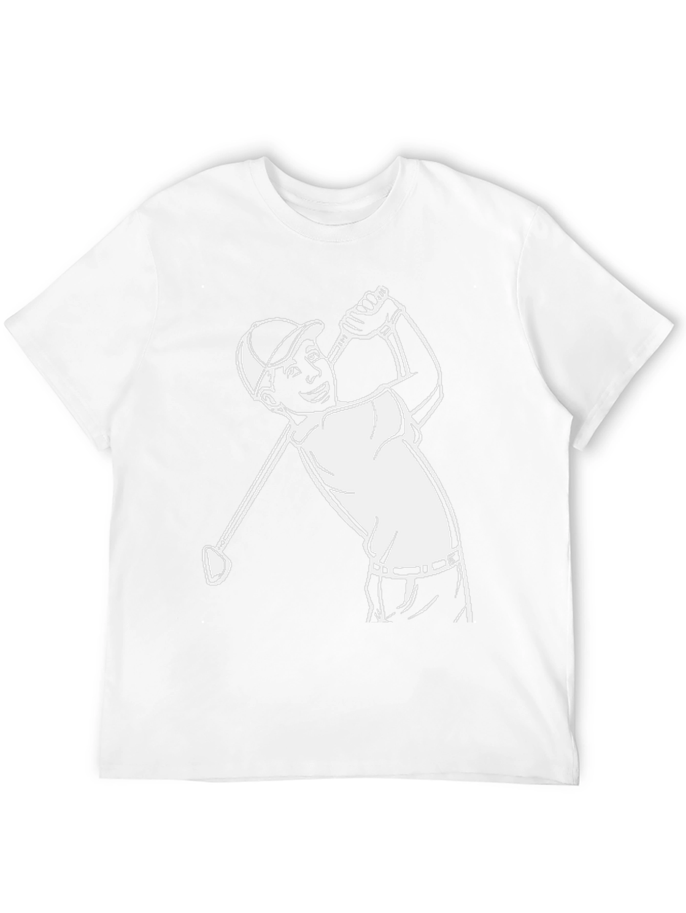 Golf Swing Graphic Tee - Black Cotton T-Shirt