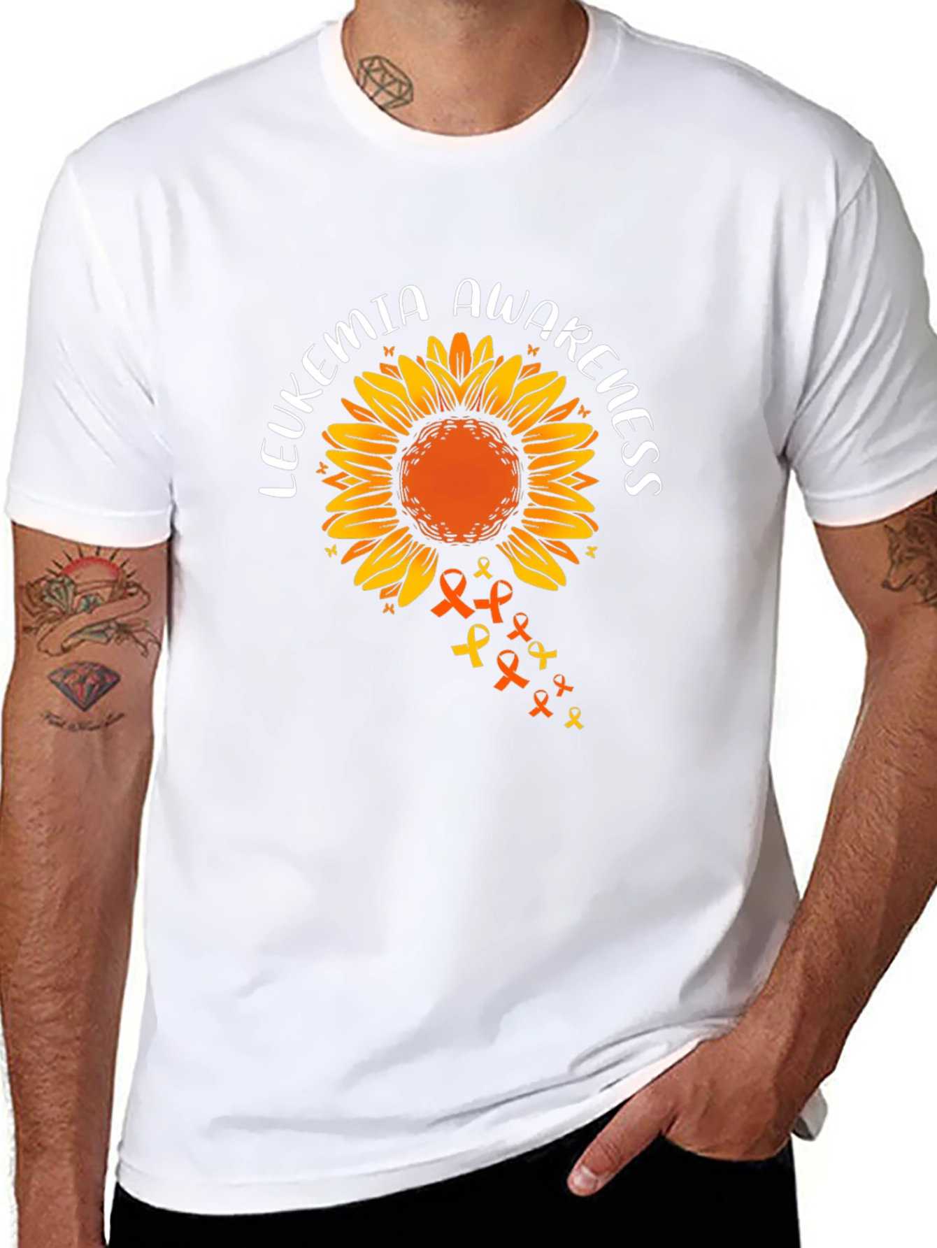 Leukemia Awareness Sunflower Graphic Tee