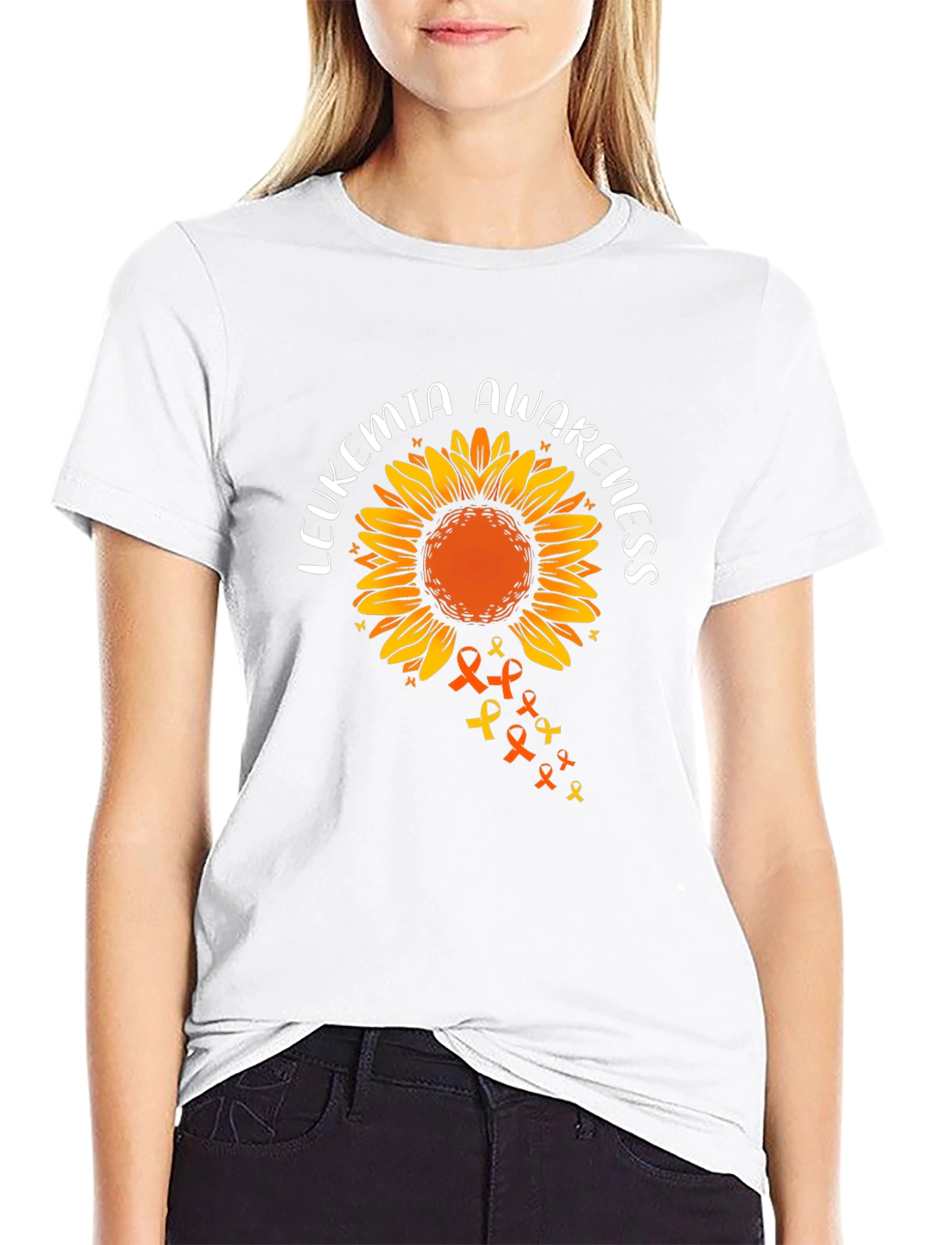 Leukemia Awareness Sunflower Graphic Tee