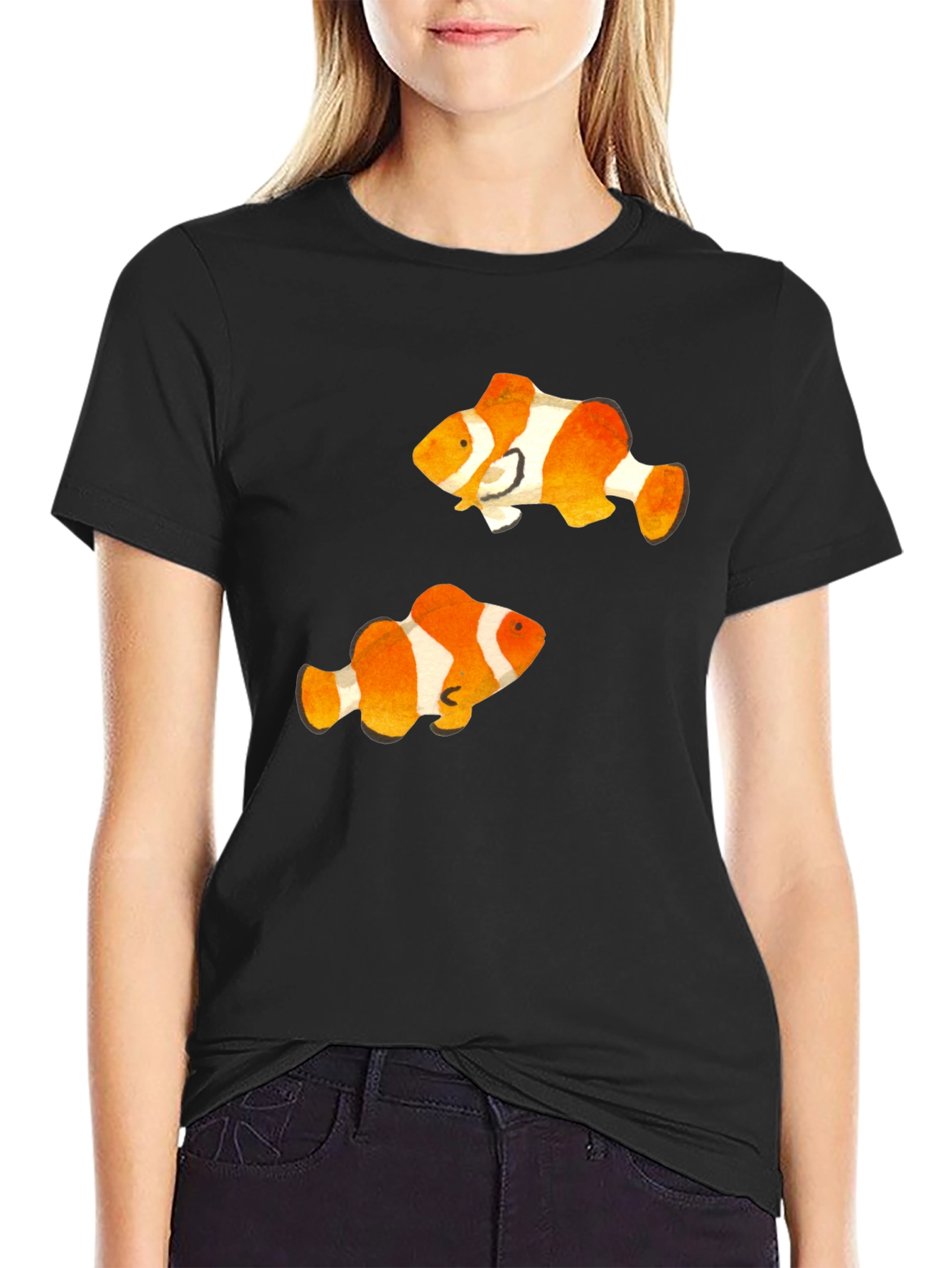 Clownfish Graphic Tee - Black Casual T-Shirt