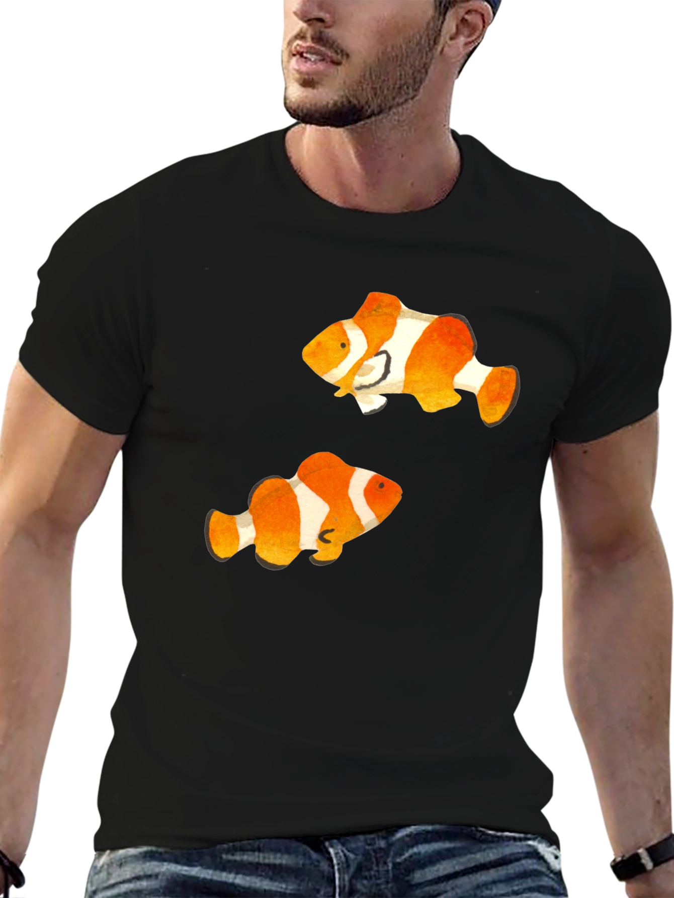 Clownfish Graphic Tee - Black Casual T-Shirt