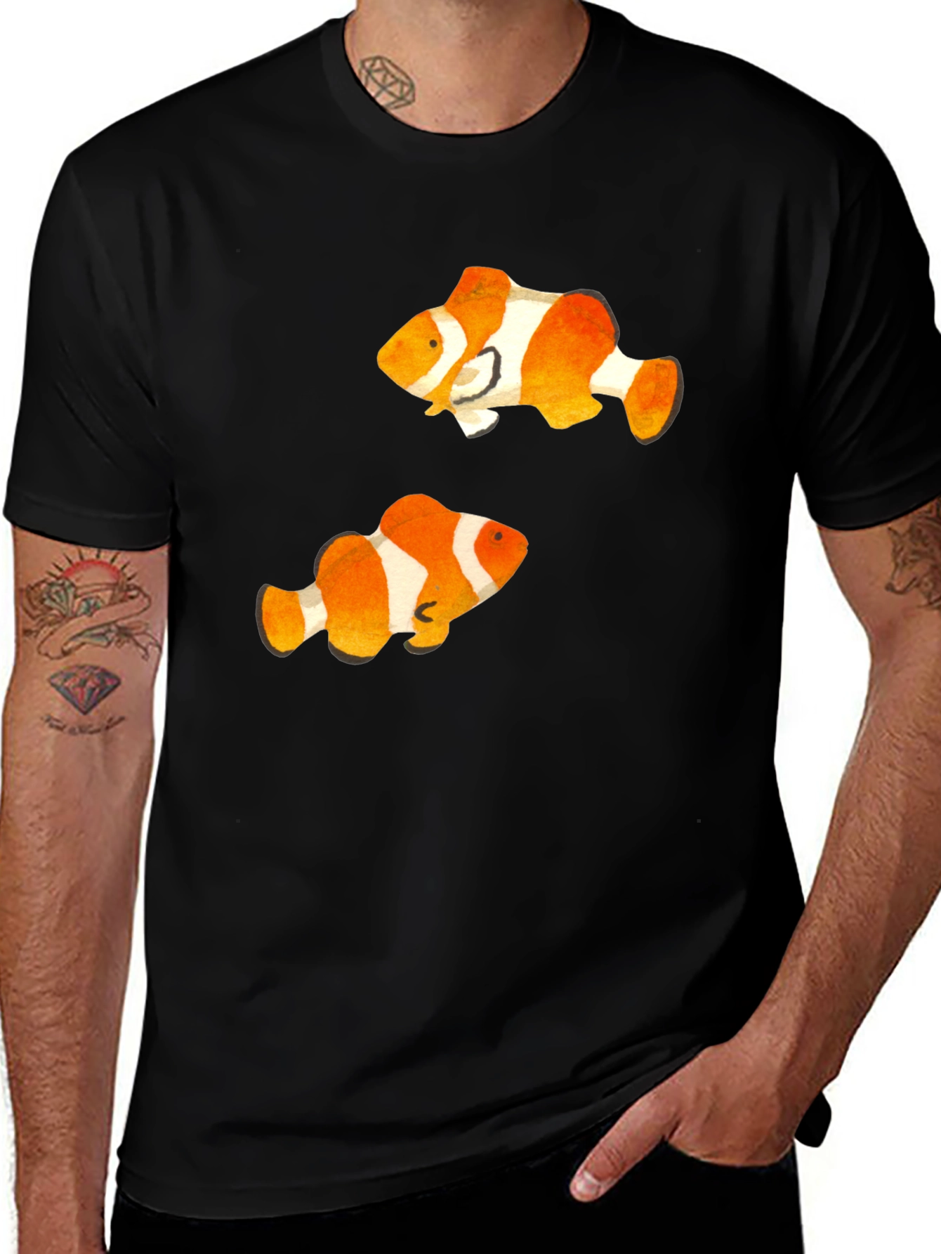 Clownfish Graphic Tee - Black Casual T-Shirt