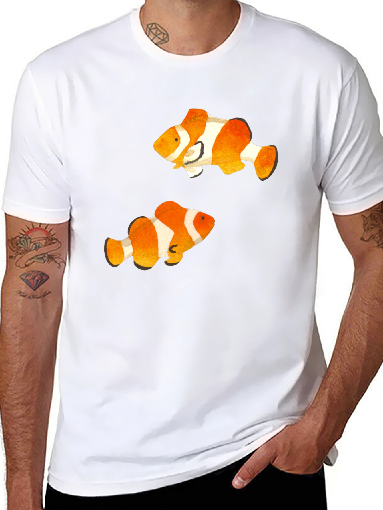 Clownfish Graphic Tee - Black Casual T-Shirt