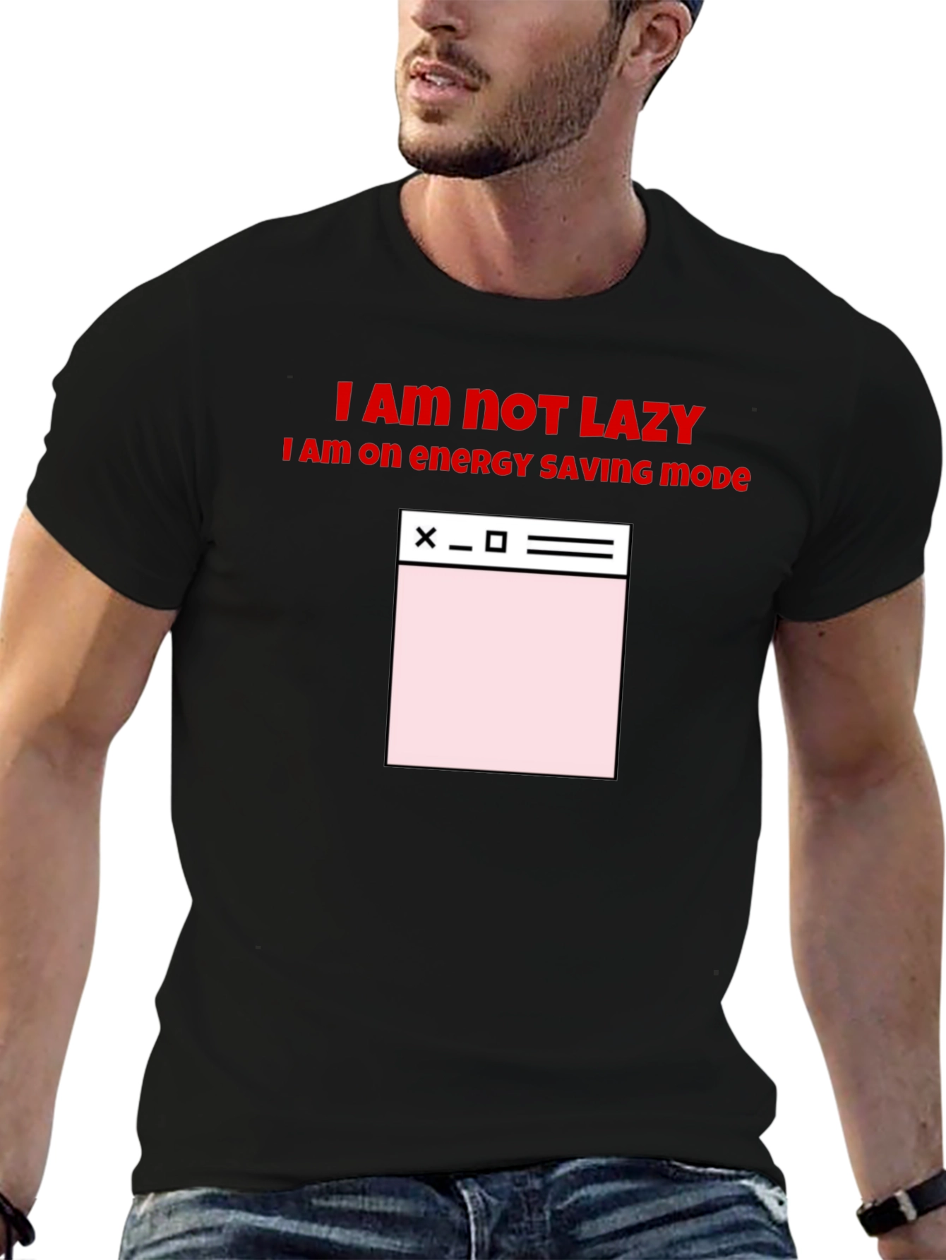 Energy Saving Mode Black T-Shirt