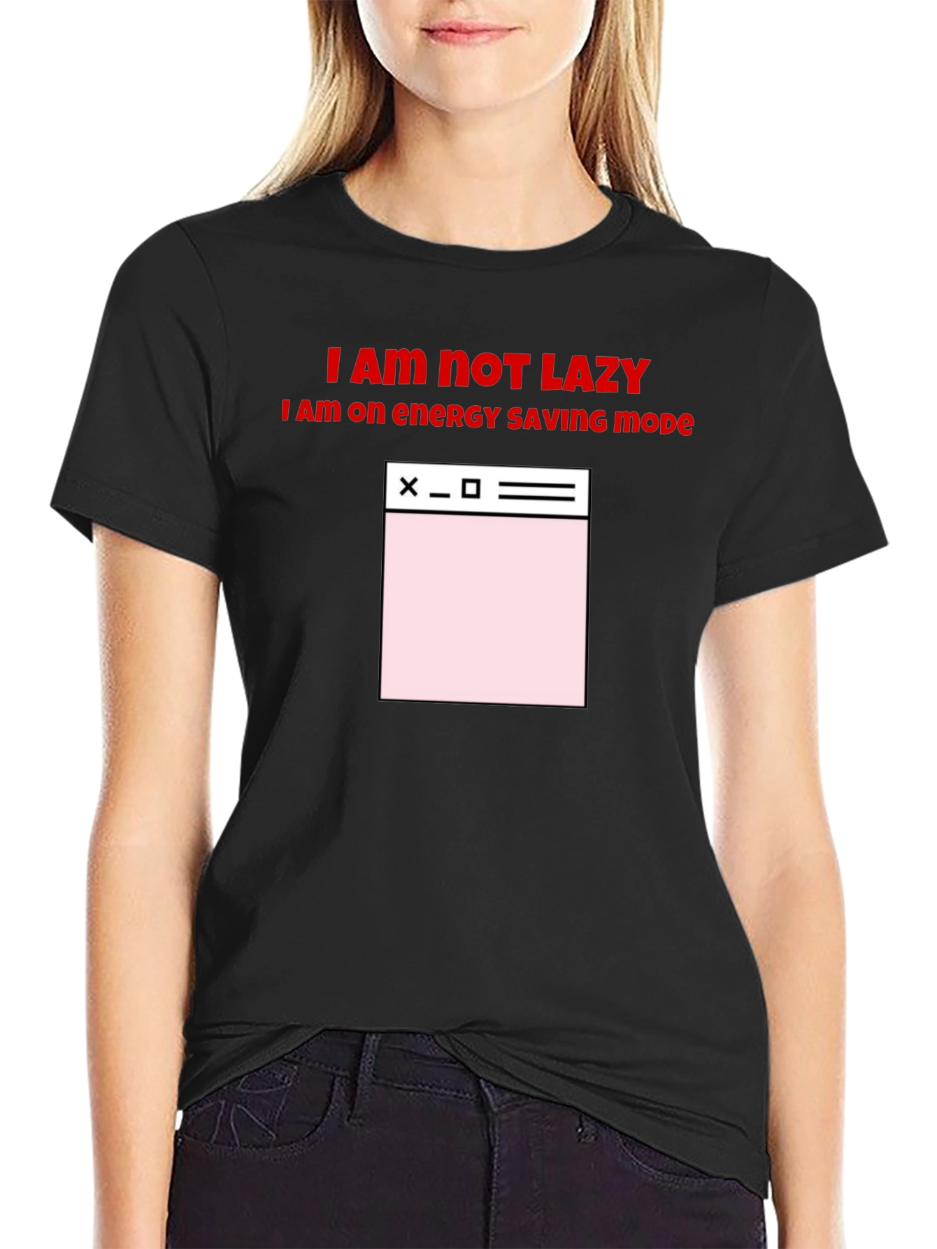 Energy Saving Mode Black T-Shirt