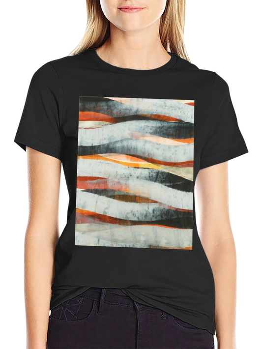 Abstract Wave Art Black T-Shirt - Modern Graphic Tee