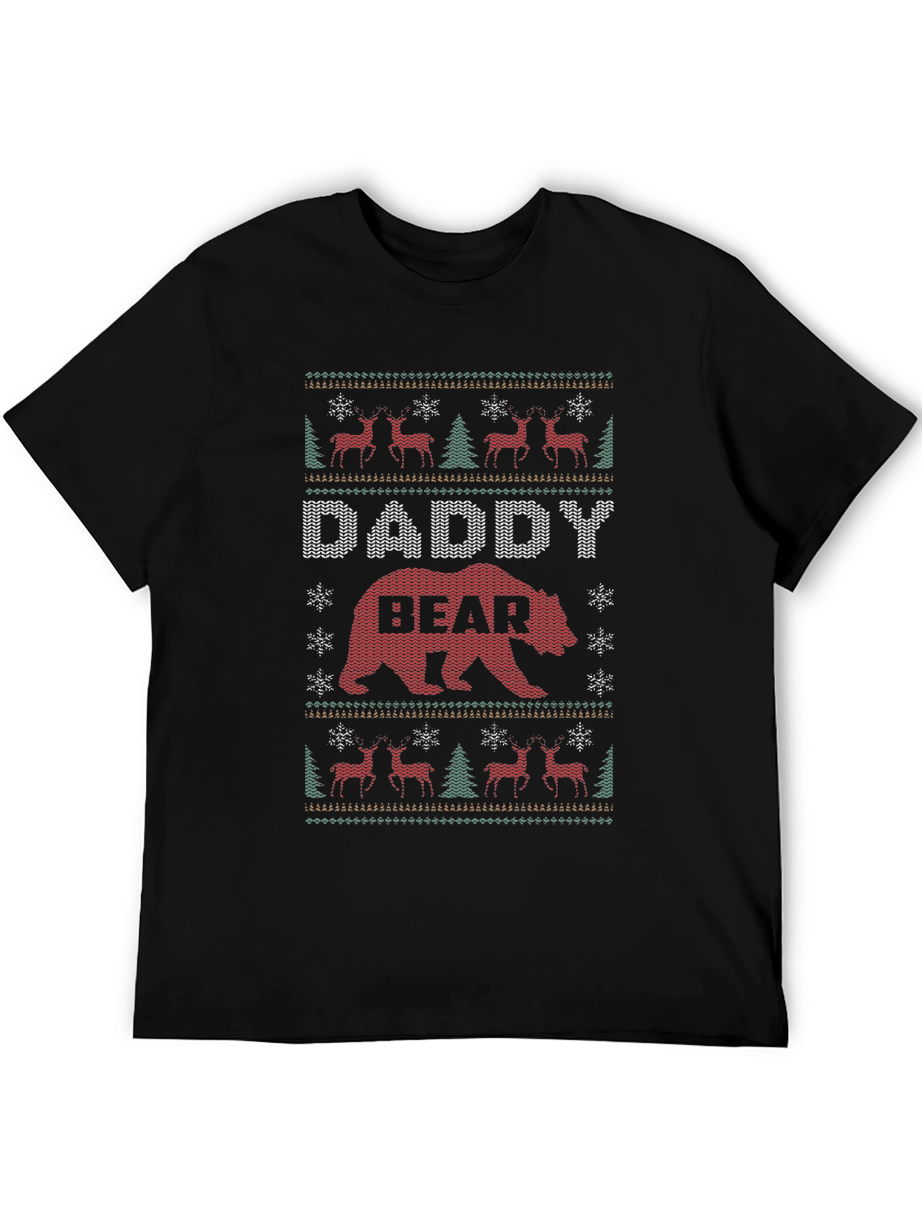 Daddy Bear Knitted Christmas T-Shirt