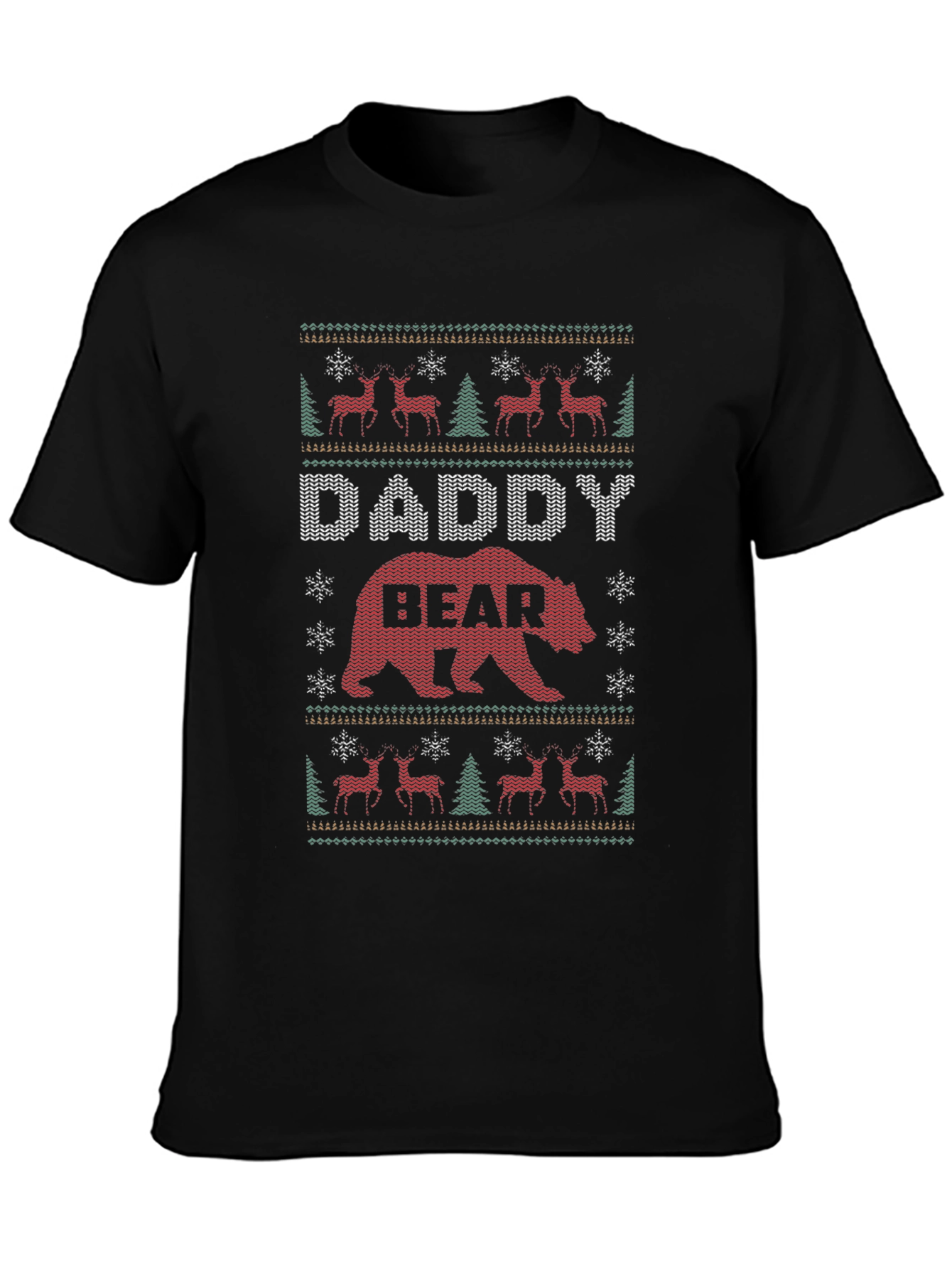 Daddy Bear Knitted Christmas T-Shirt