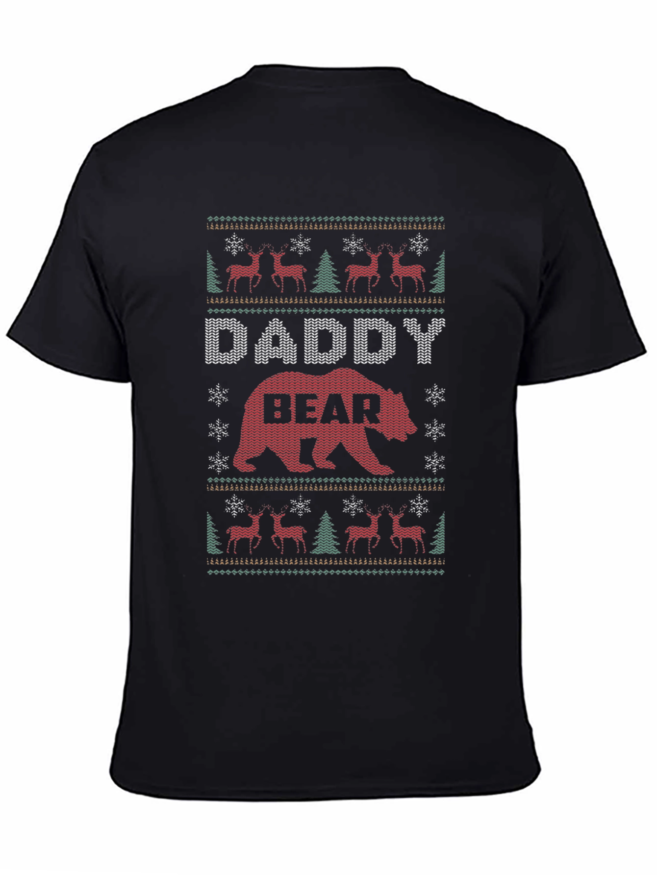 Daddy Bear Knitted Christmas T-Shirt