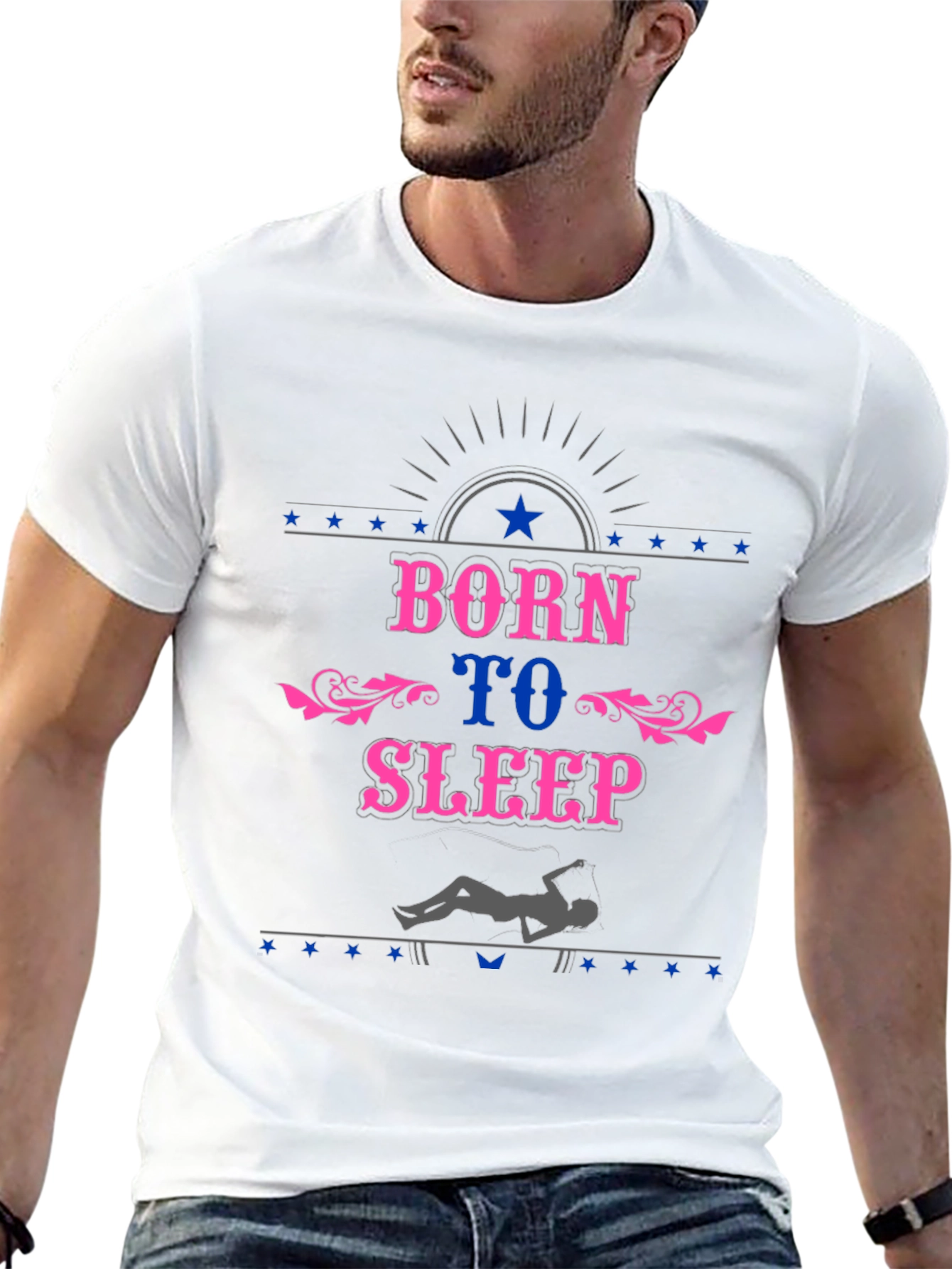 Born To Sleep Black Graphic T-Shirt