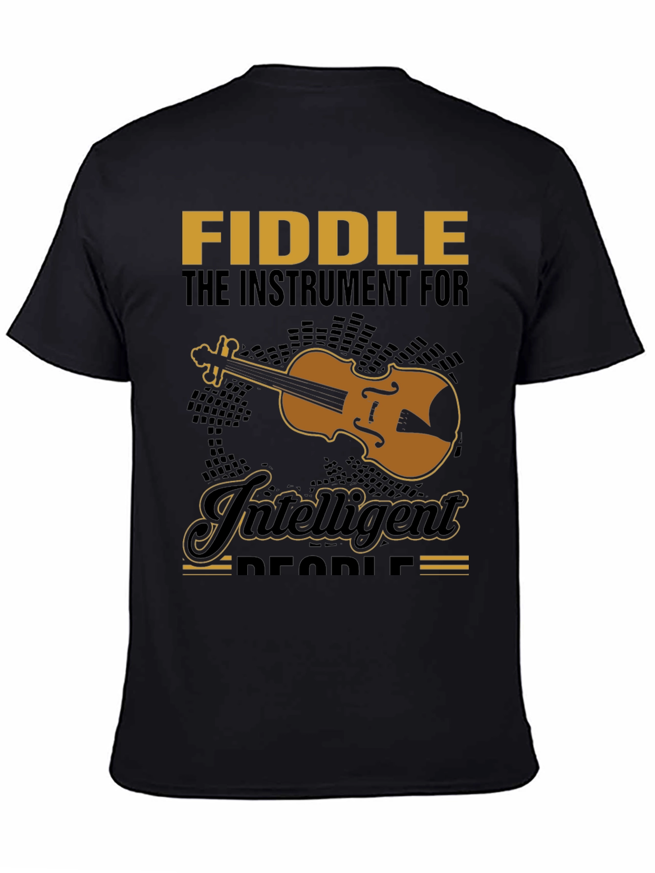 Fiddle Instrument Intelligent People Black T-Shirt