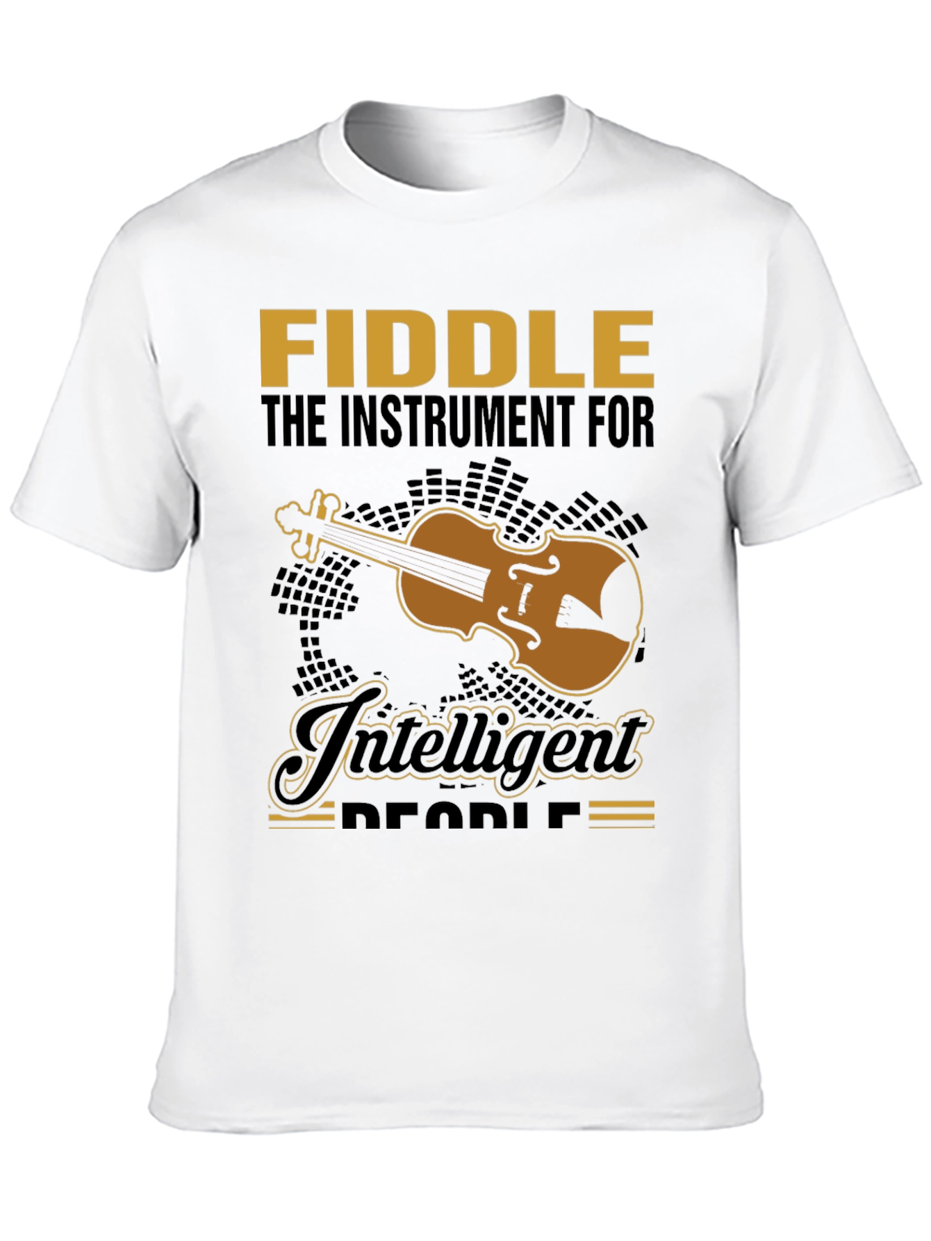 Fiddle Instrument Intelligent People Black T-Shirt