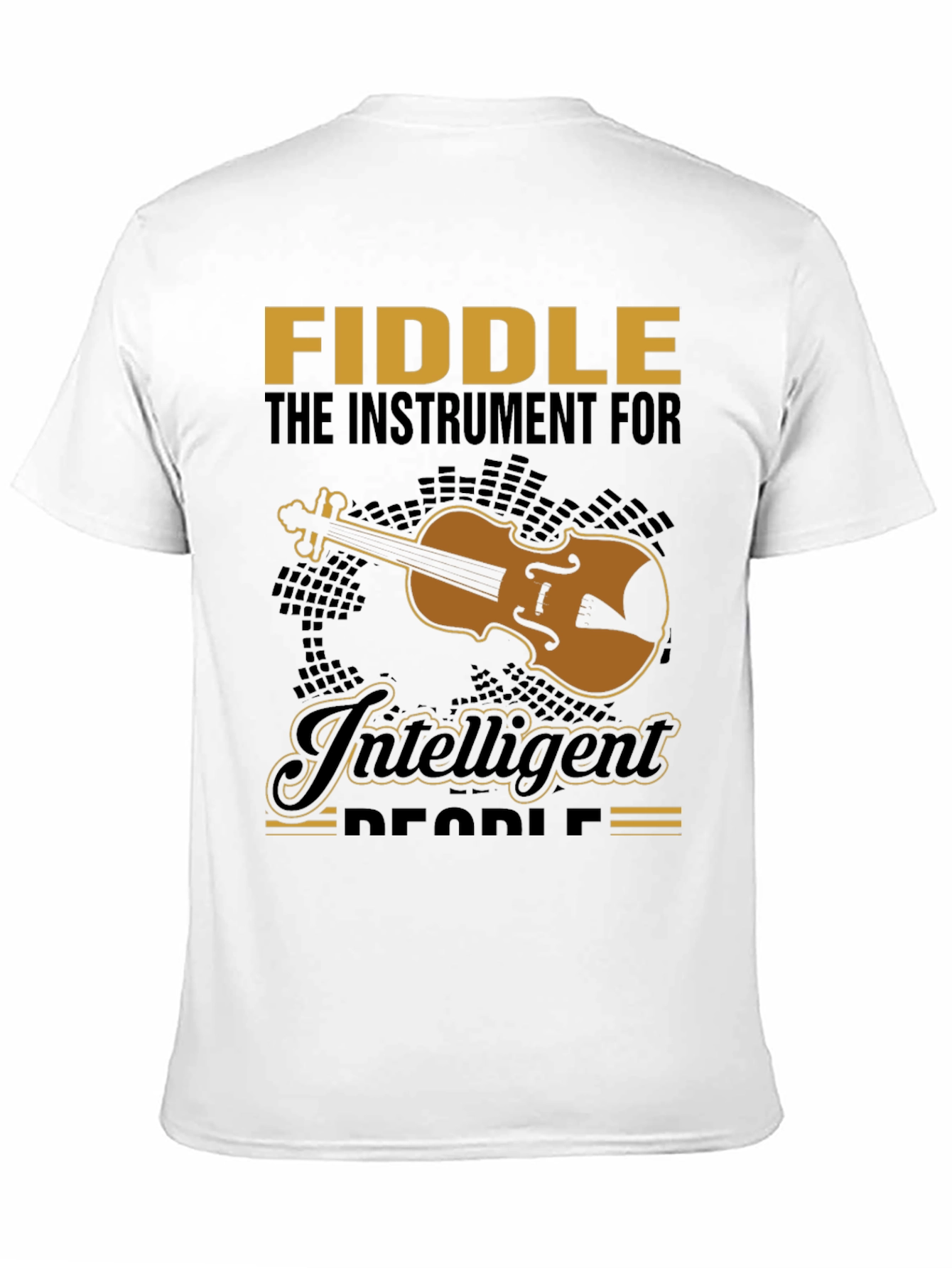 Fiddle Instrument Intelligent People Black T-Shirt