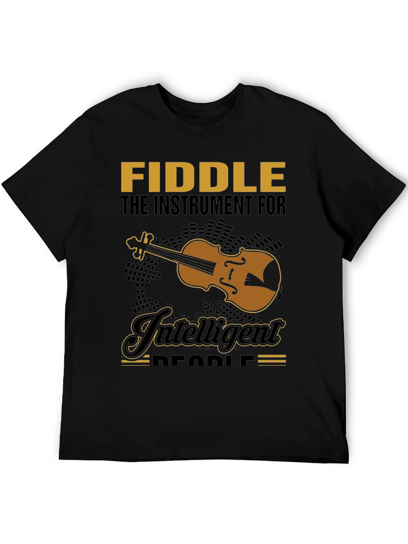 Fiddle Instrument Intelligent People Black T-Shirt