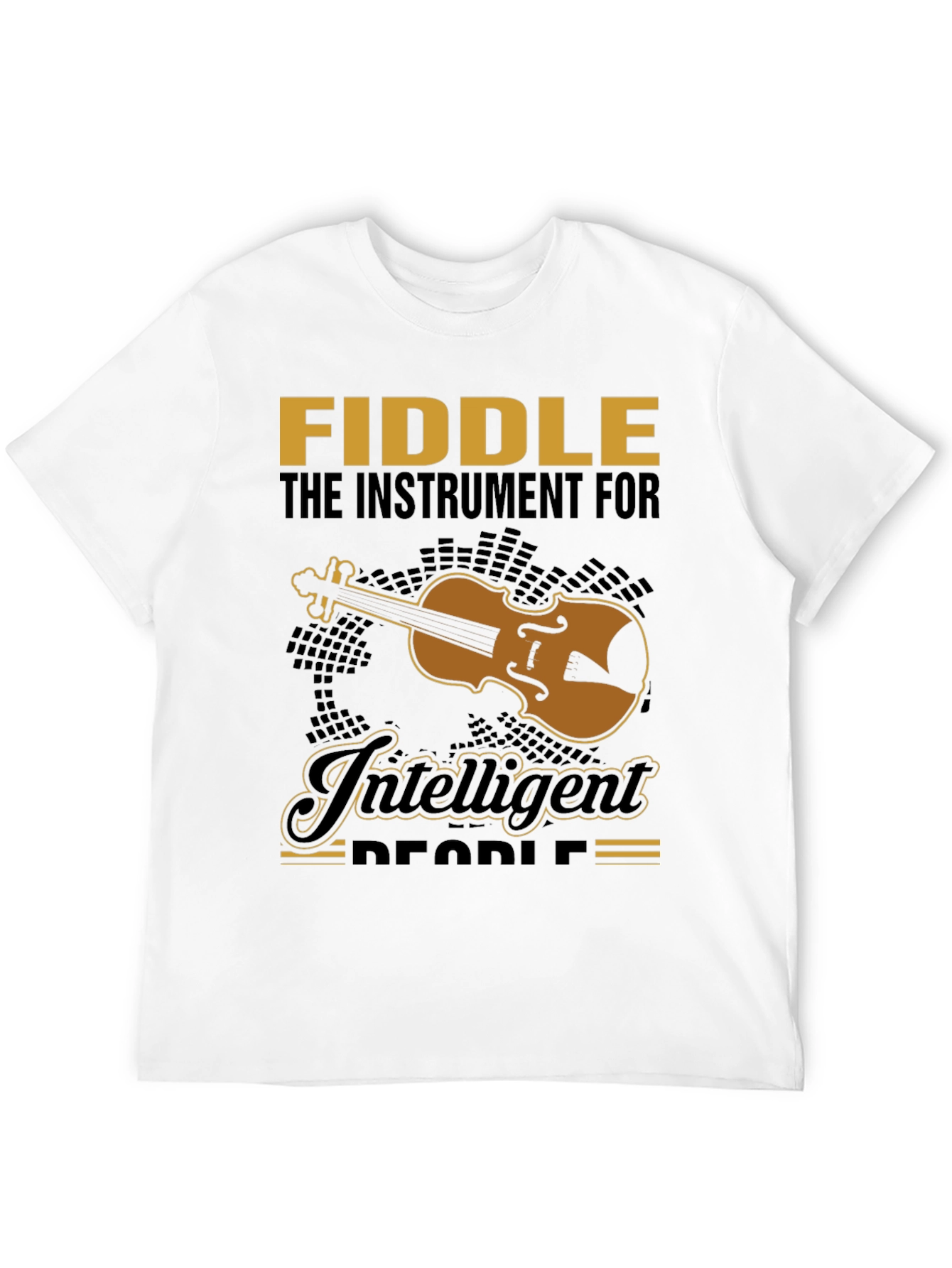 Fiddle Instrument Intelligent People Black T-Shirt
