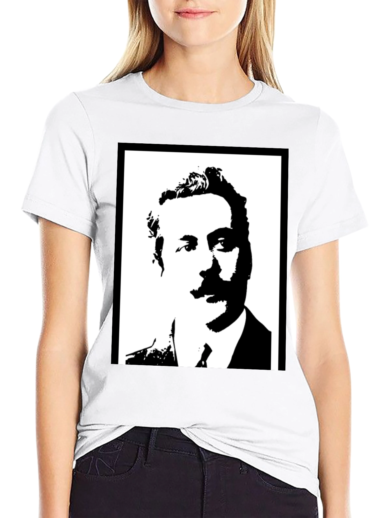 Portrait Graphic Tee - Black Casual T-Shirt