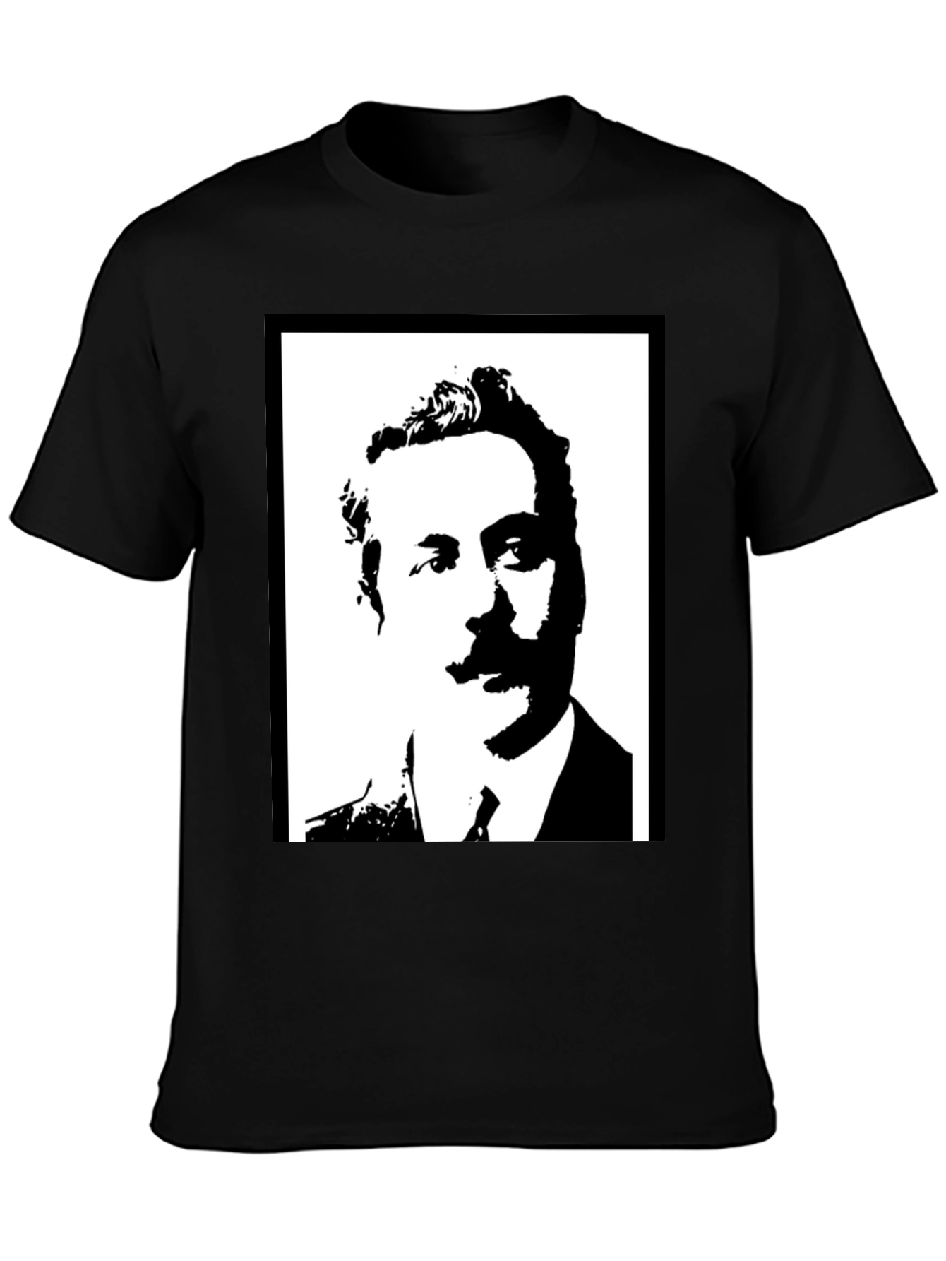 Portrait Graphic Tee - Black Casual T-Shirt