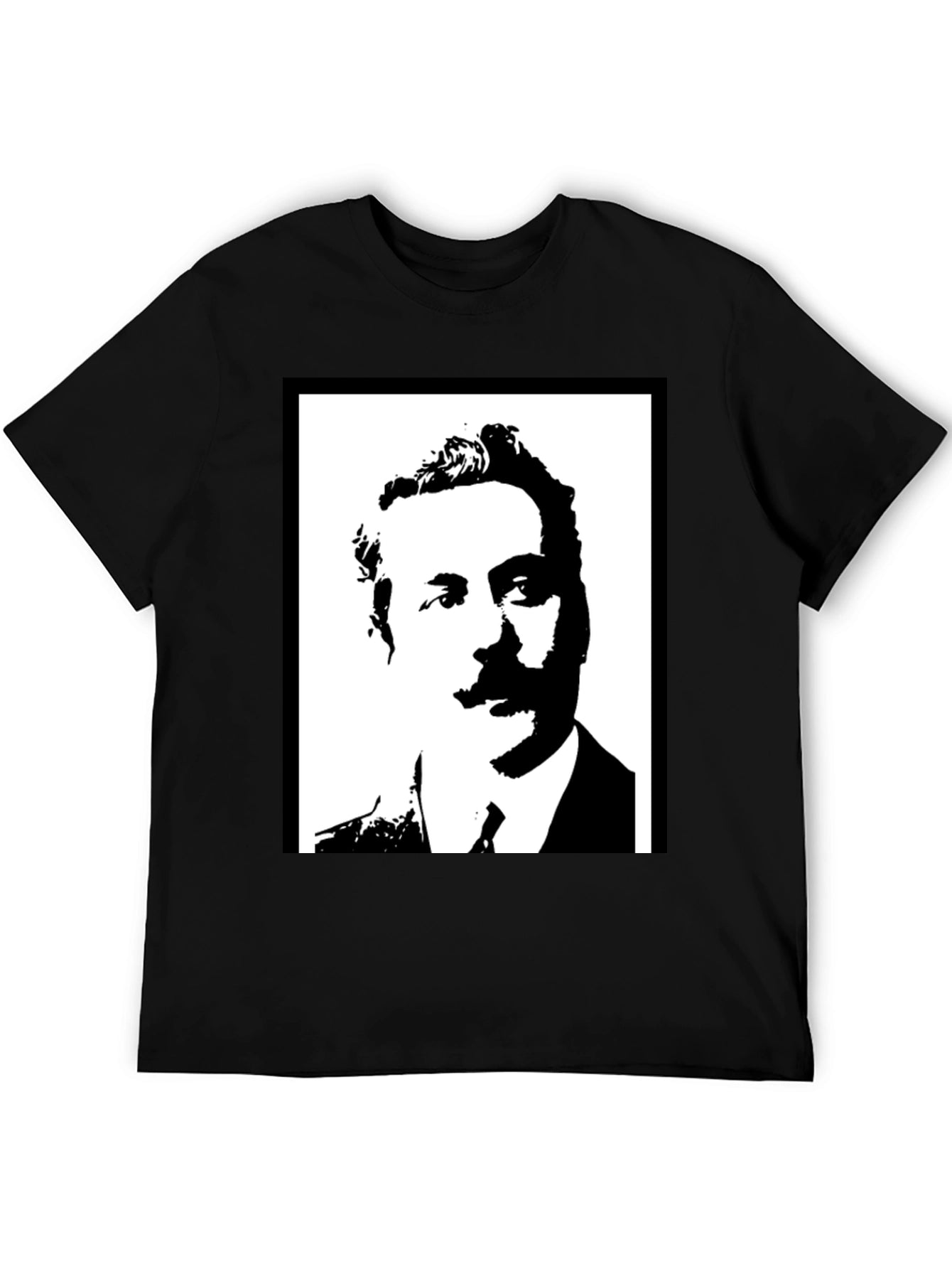 Portrait Graphic Tee - Black Casual T-Shirt