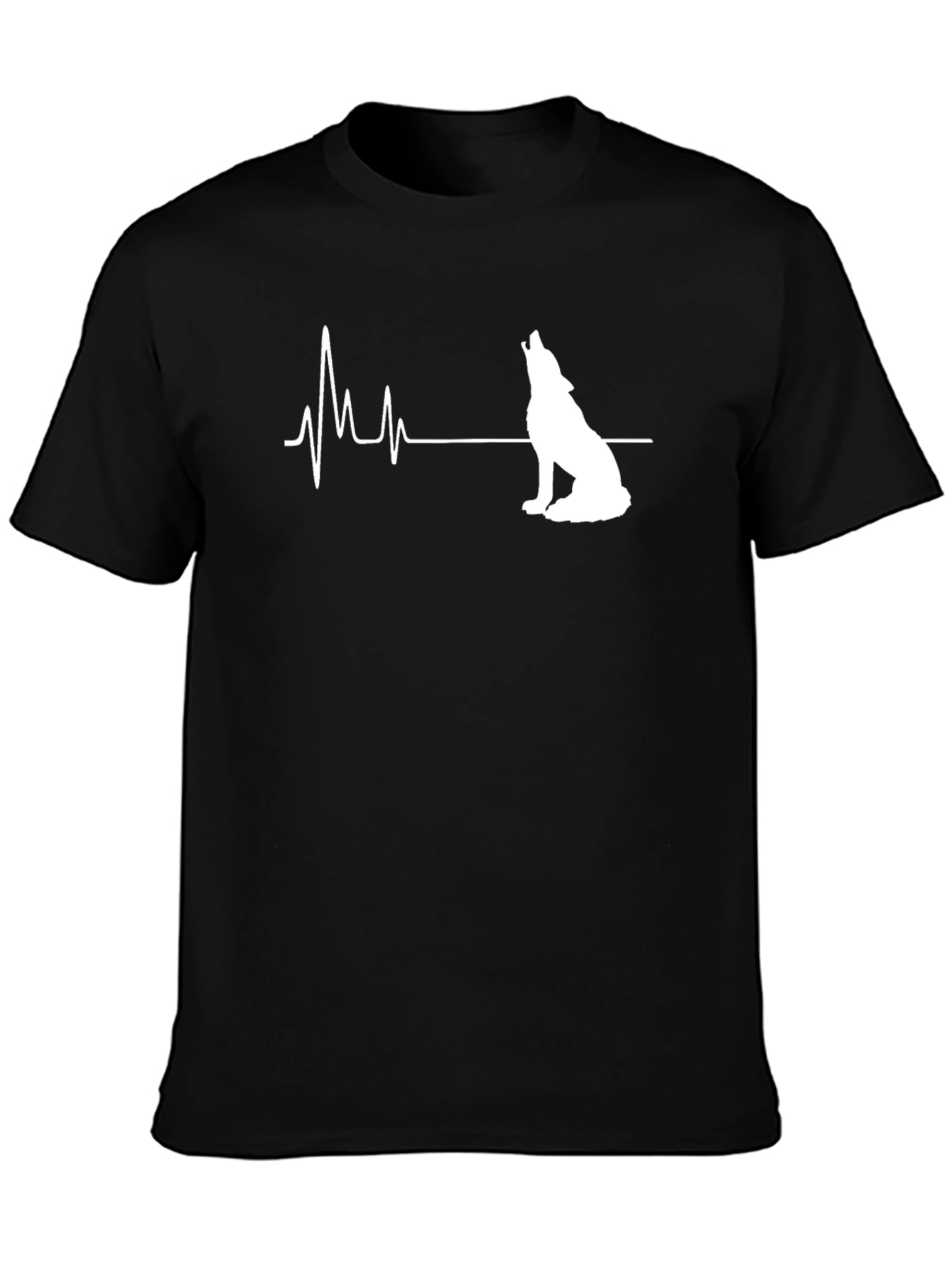 Wolf Heartbeat Tee - Black Graphic T-Shirt