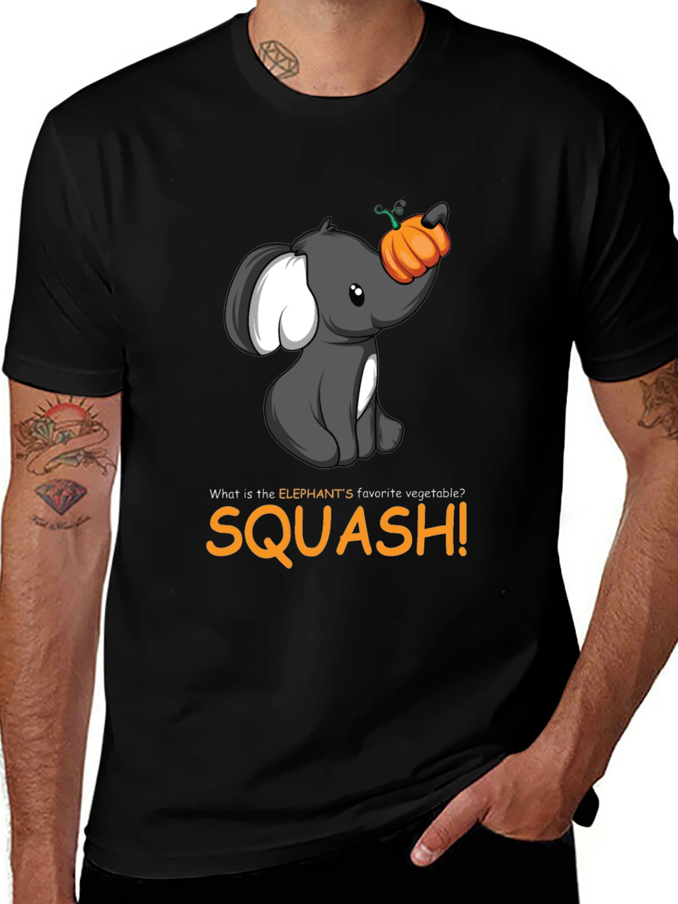 Elephant Squash T-Shirt - Cute Animal Pun Tee