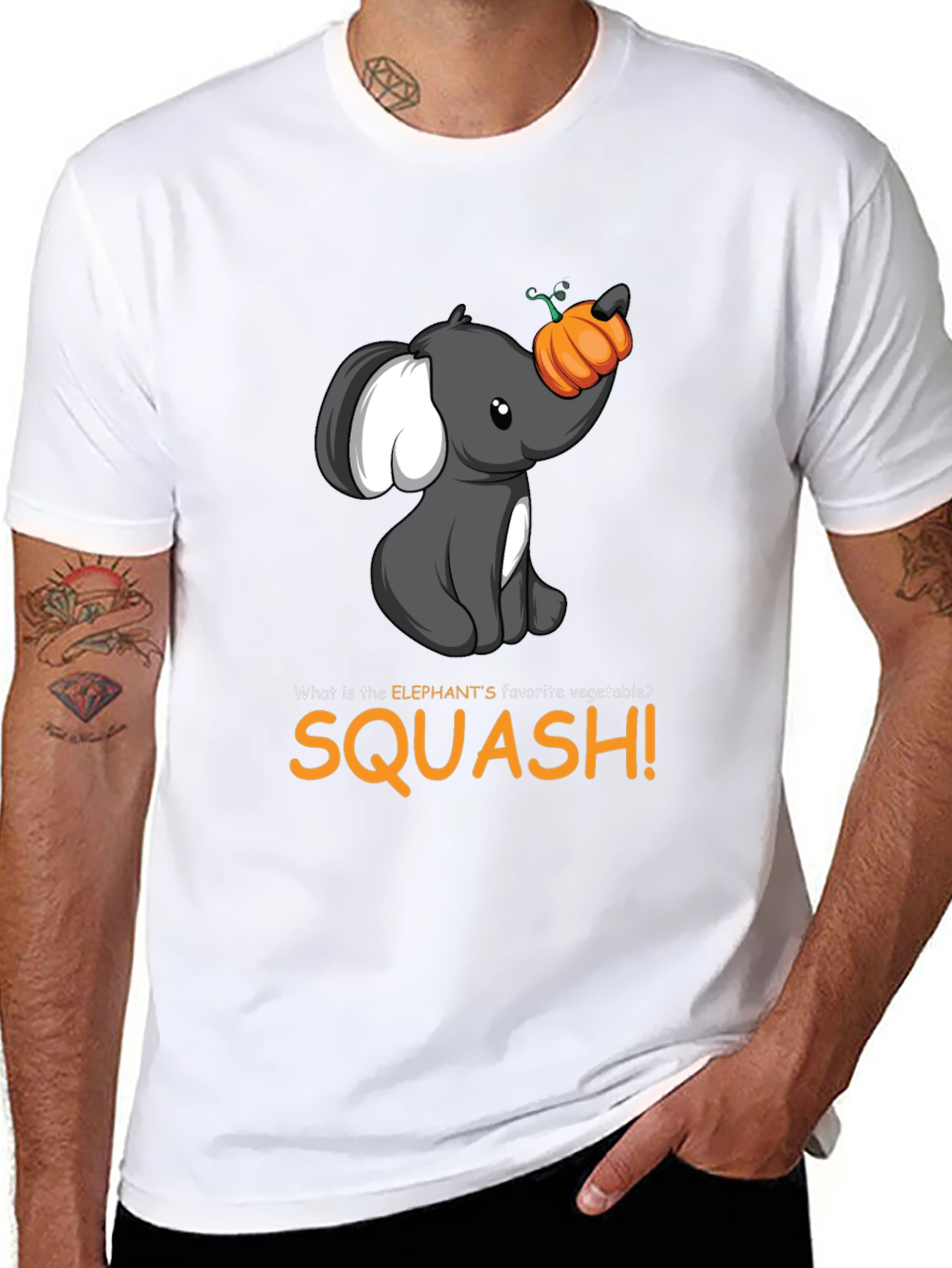 Elephant Squash T-Shirt - Cute Animal Pun Tee