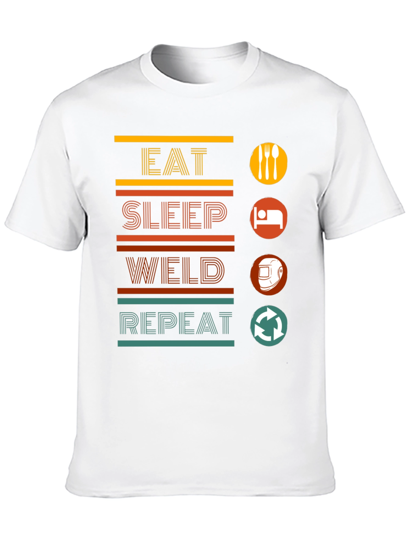Eat Sleep Weld Repeat Black Graphic T-Shirt