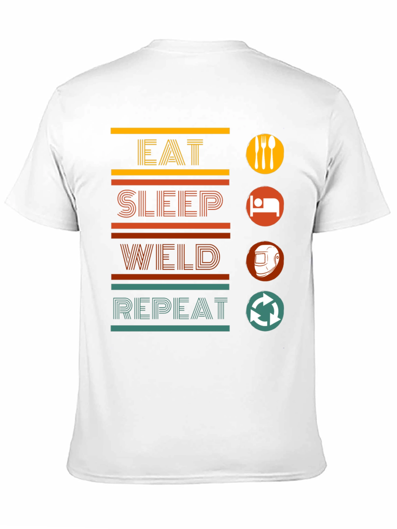 Eat Sleep Weld Repeat Black Graphic T-Shirt
