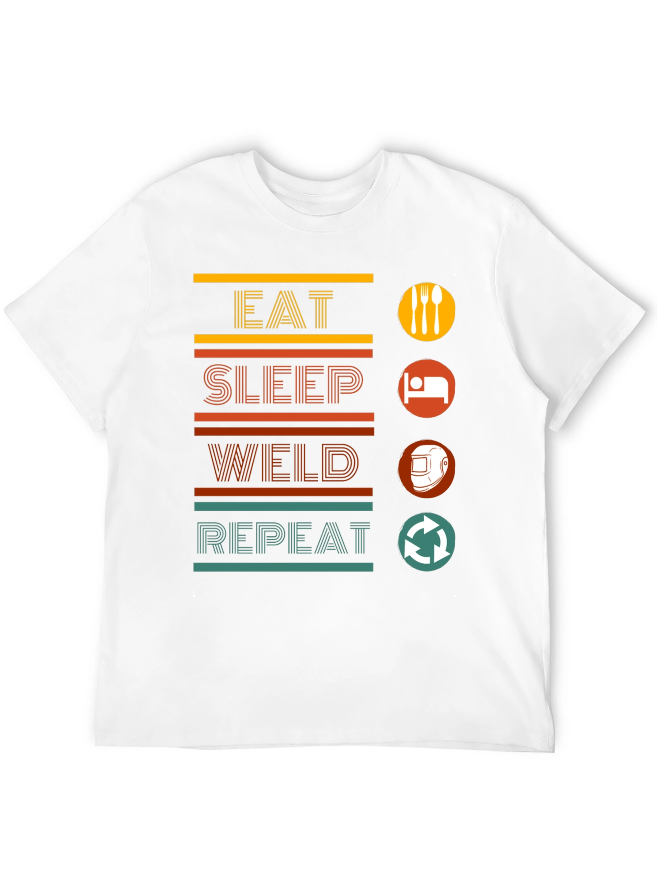 Eat Sleep Weld Repeat Black Graphic T-Shirt