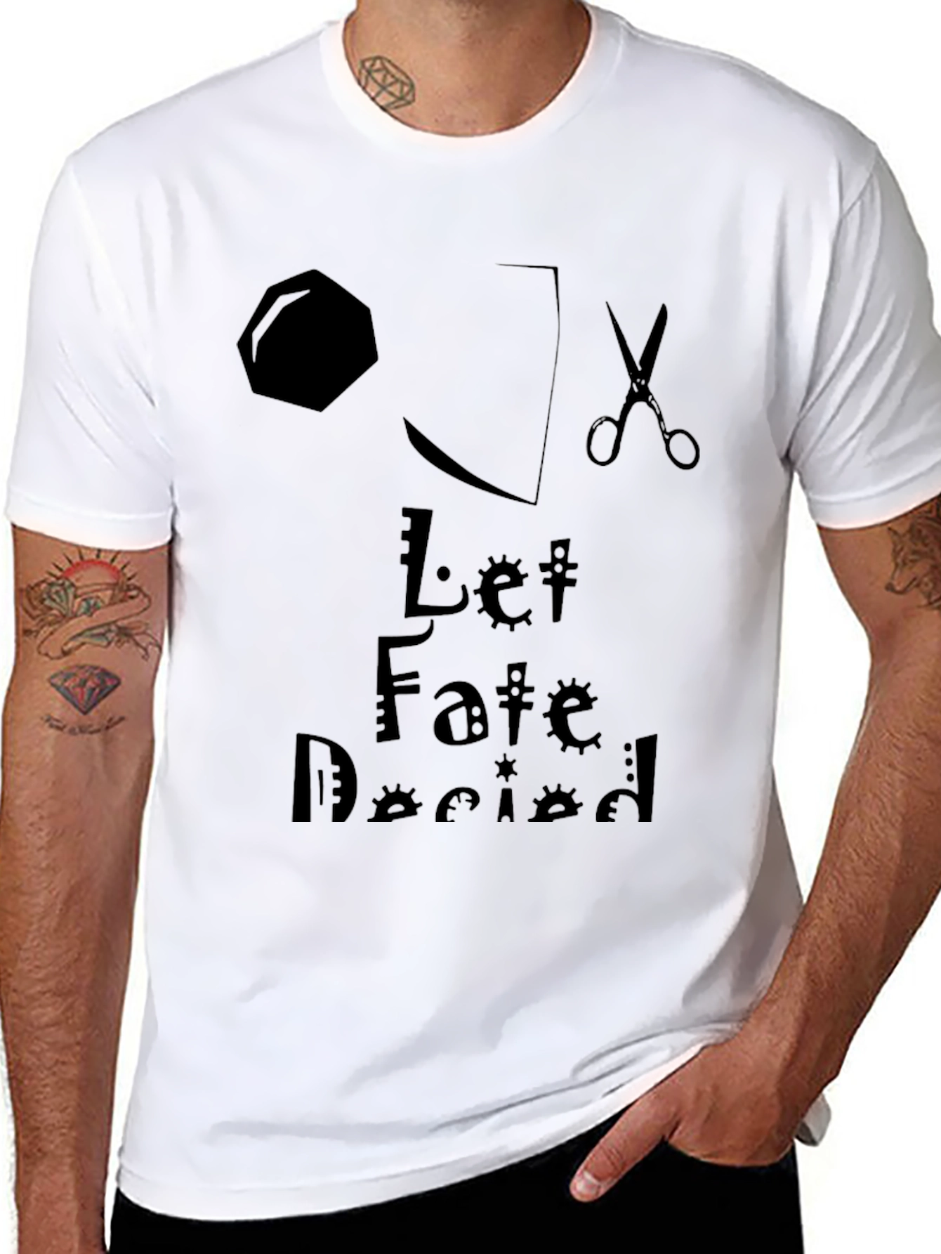 Let Fate Decide Graphic Tee - Black