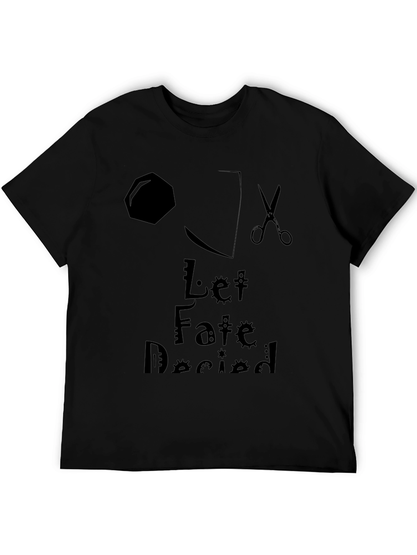 Let Fate Decide Graphic Tee - Black