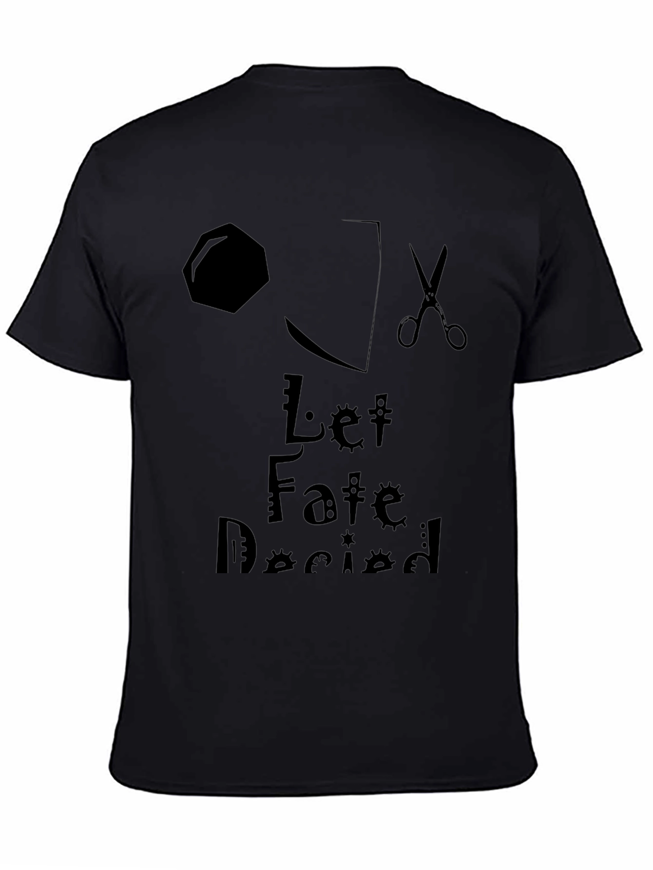 Let Fate Decide Graphic Tee - Black