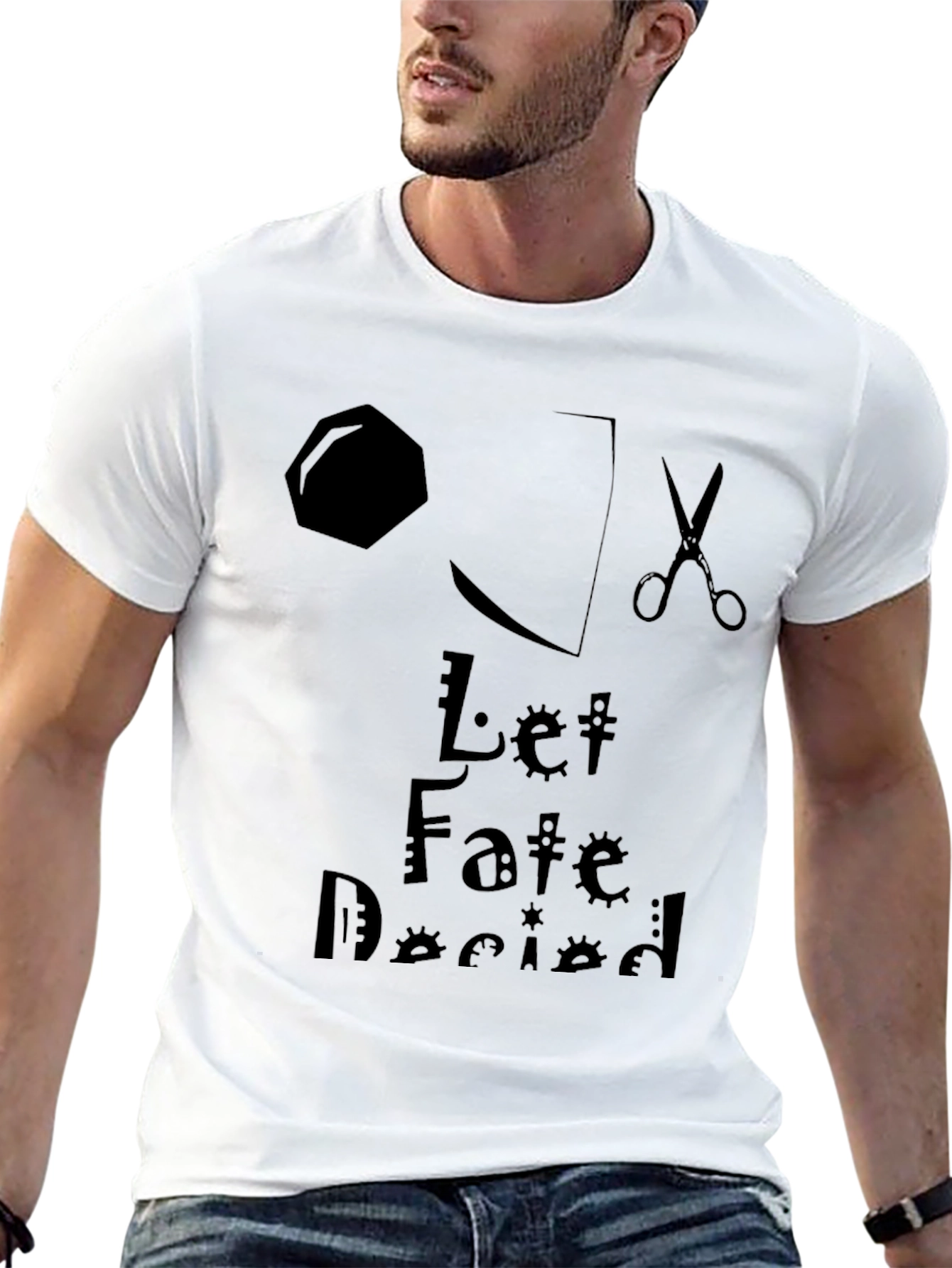 Let Fate Decide Graphic Tee - Black