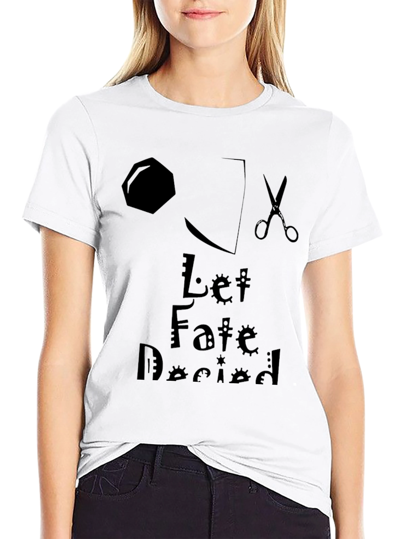 Let Fate Decide Graphic Tee - Black