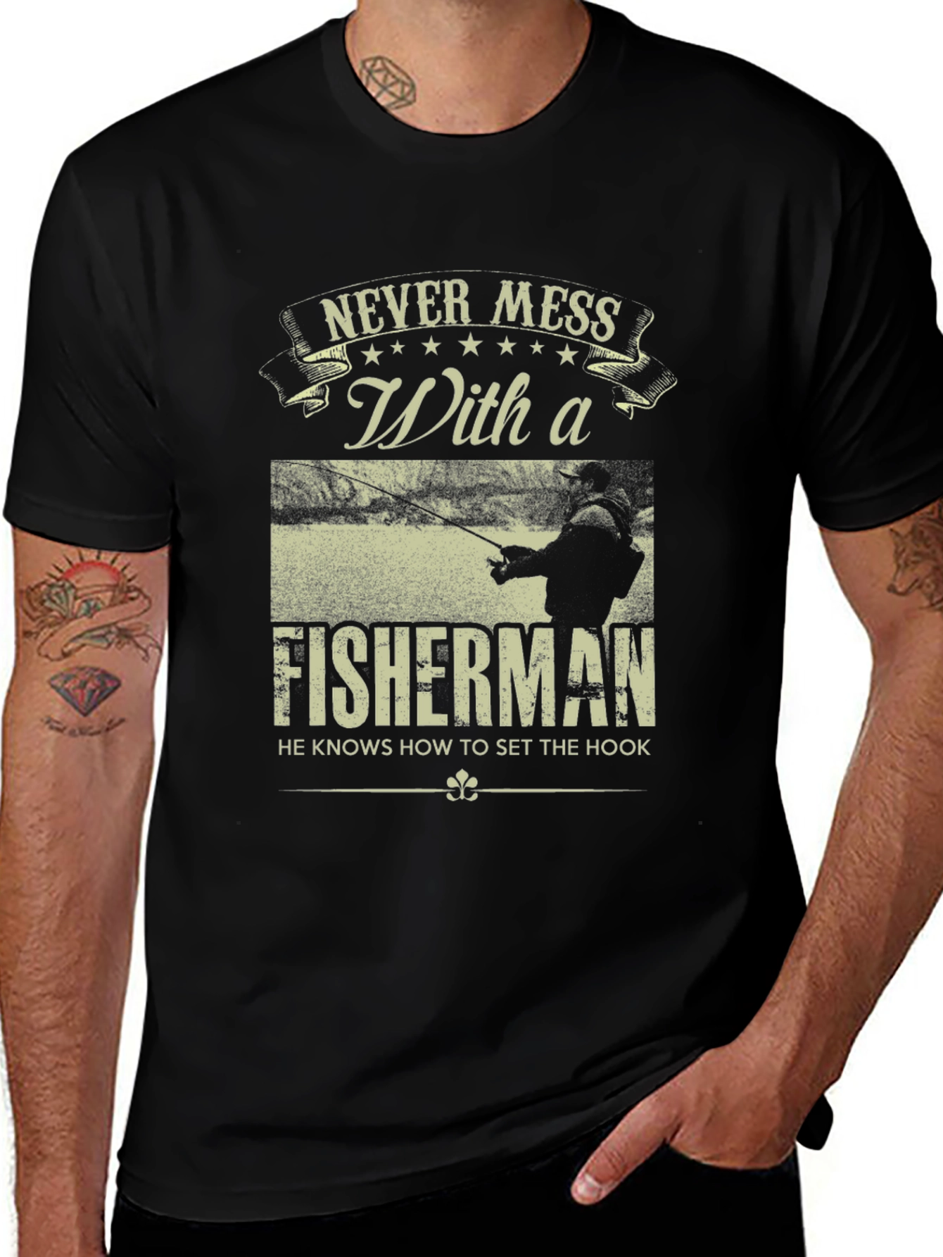 Never Mess With a Fisherman Graphic T-Shirt