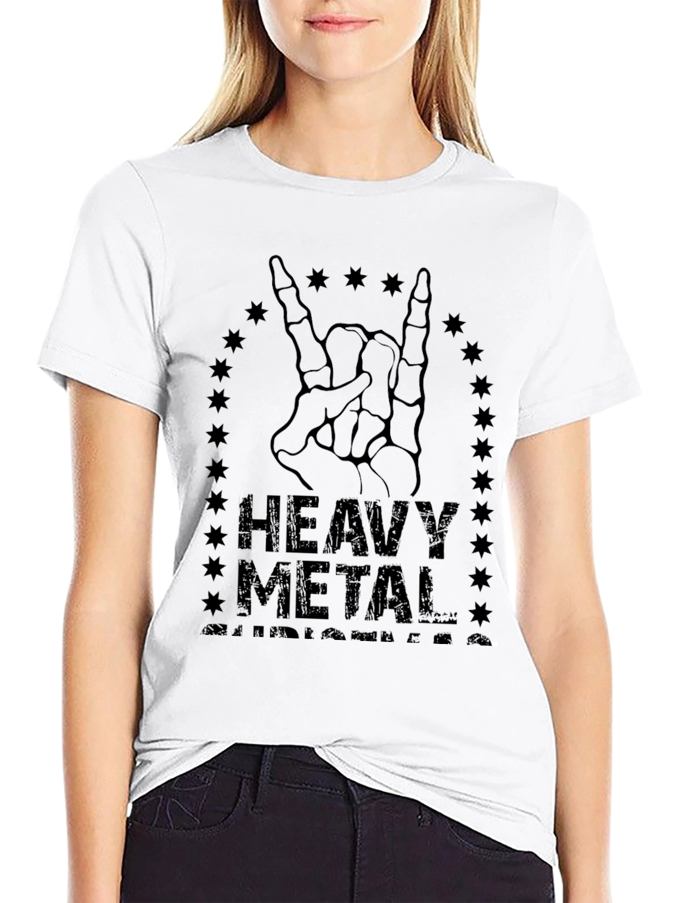 Heavy Metal Skeleton Hand Rocker T-Shirt