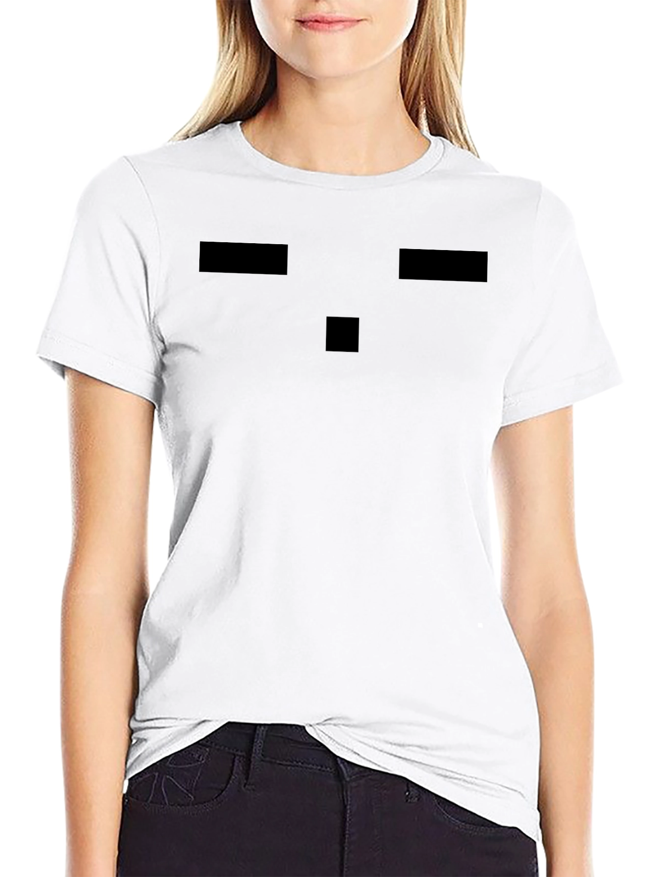 Minimalist Black T-Shirt with Pixelated Design