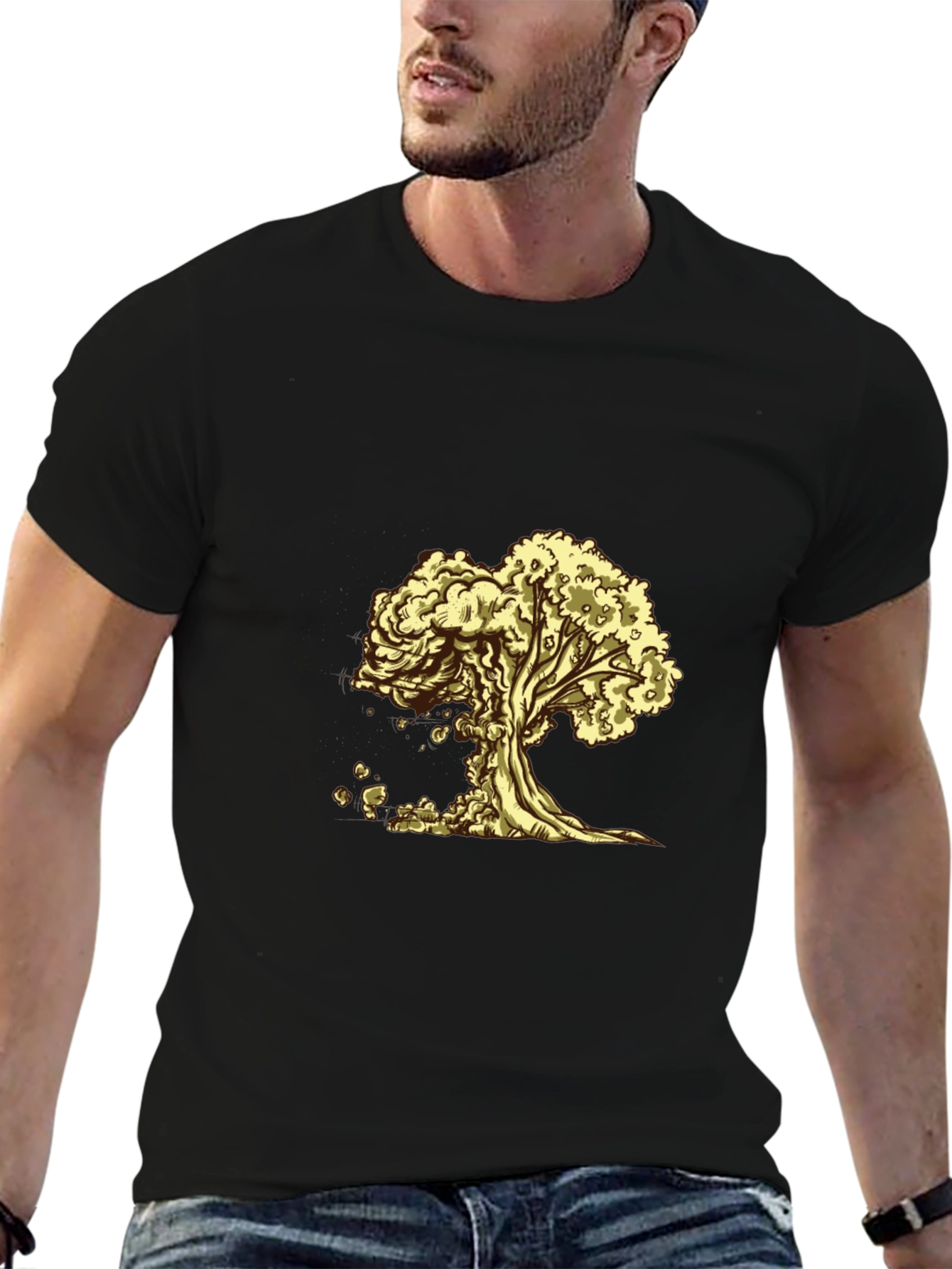 Tree of Life Graphic Tee - Black Cotton T-Shirt