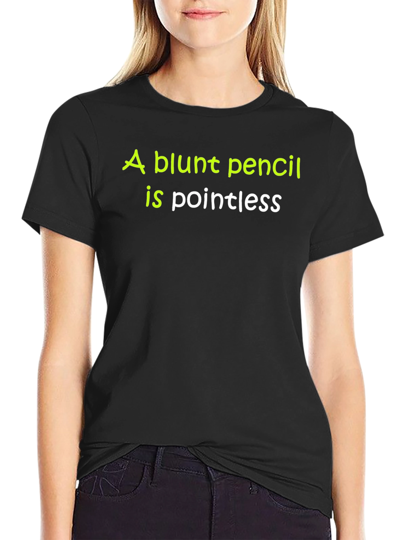 Blunt Pencil Pointless Graphic Tee - Black Cotton T-Shirt