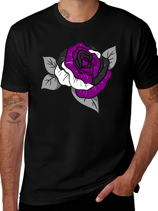 Ace Pride Rose Graphic Tee - Black Cotton Comfort