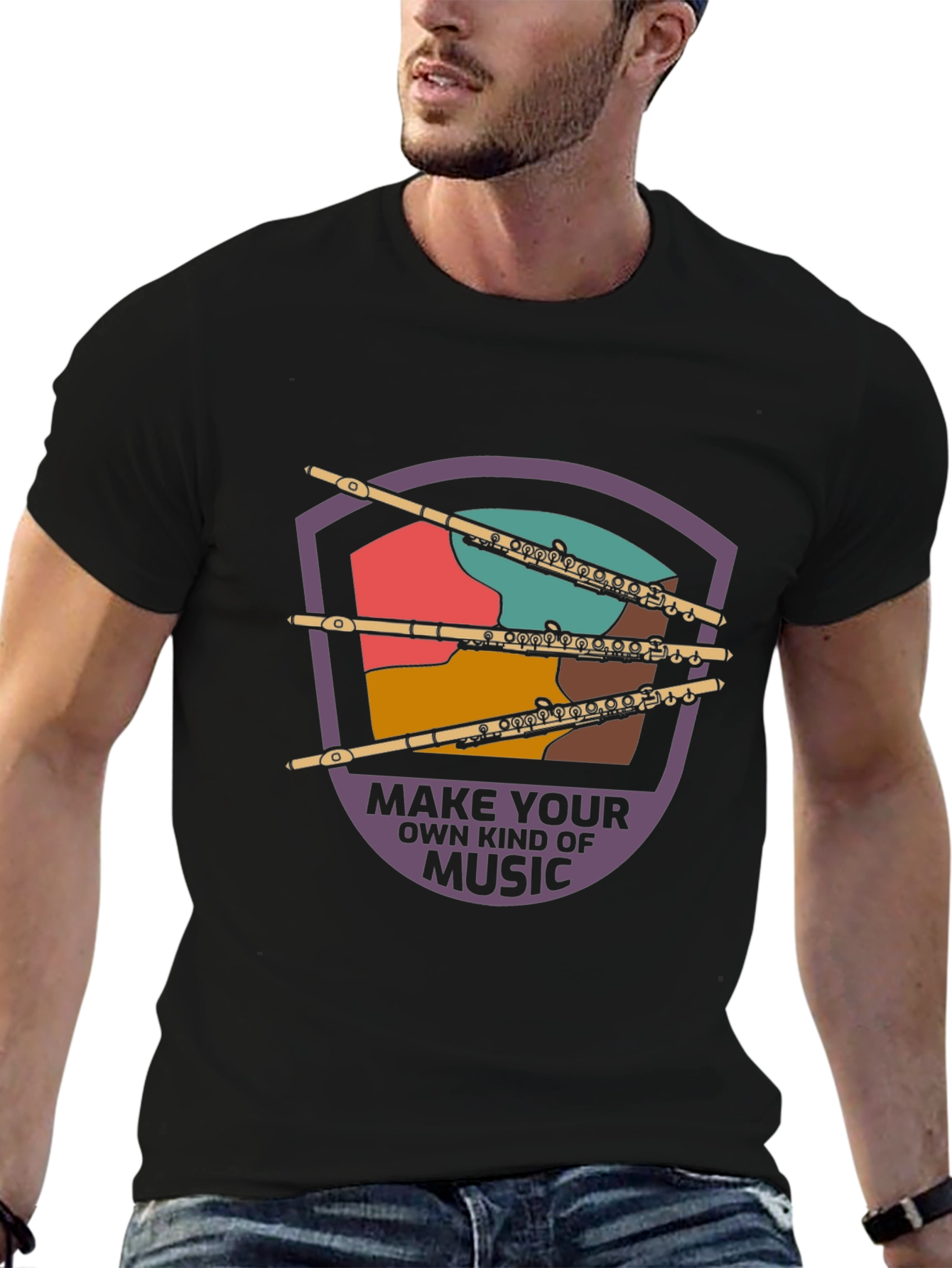 Musical Flute Graphic Tee - Make Your Own Music