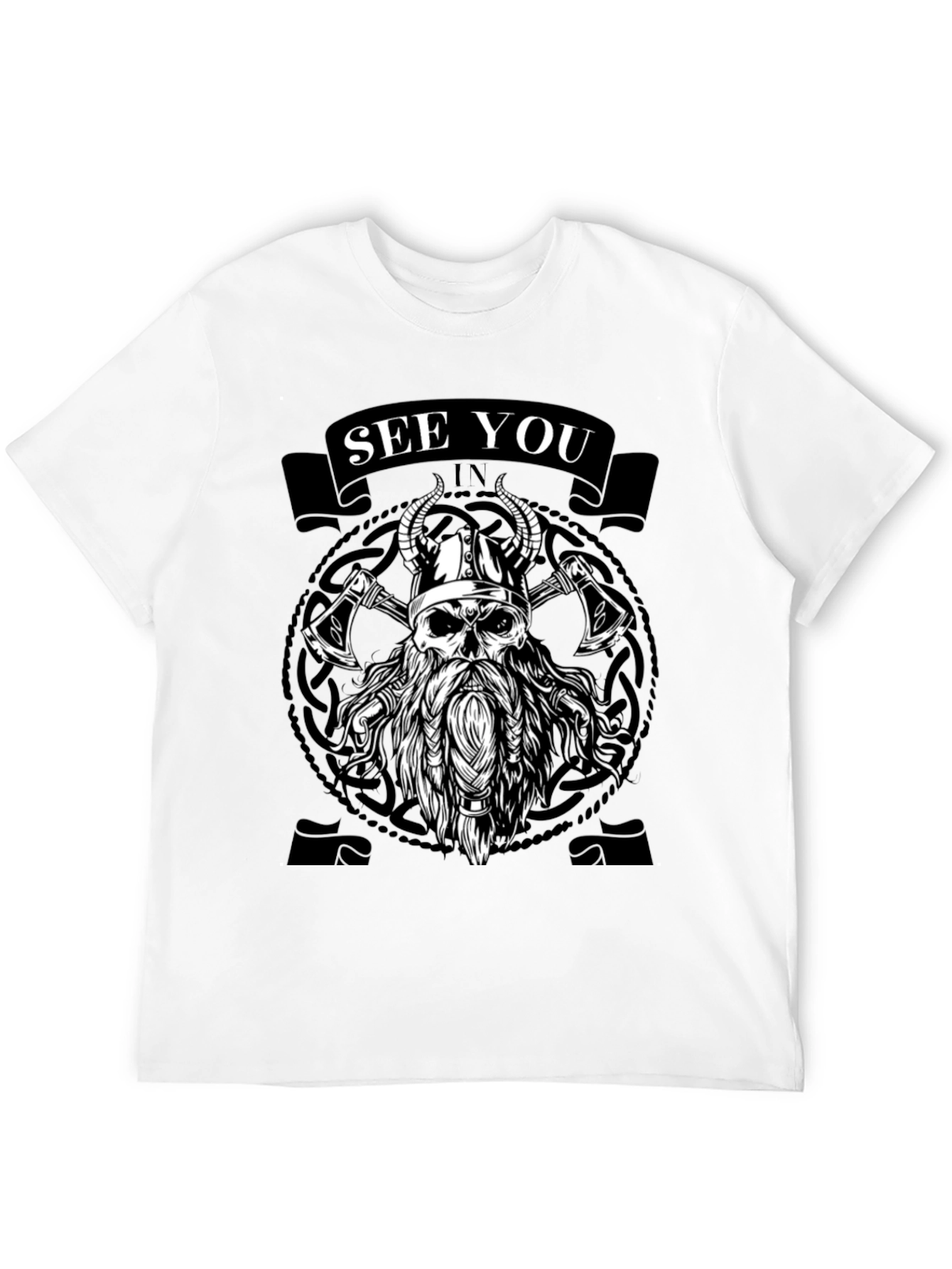 Viking Skull Graphic Tee - See You In Valhalla