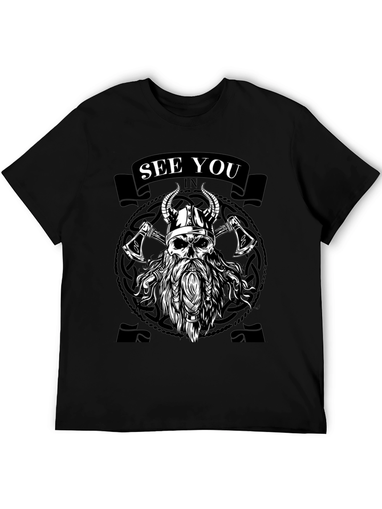 Viking Skull Graphic Tee - See You In Valhalla