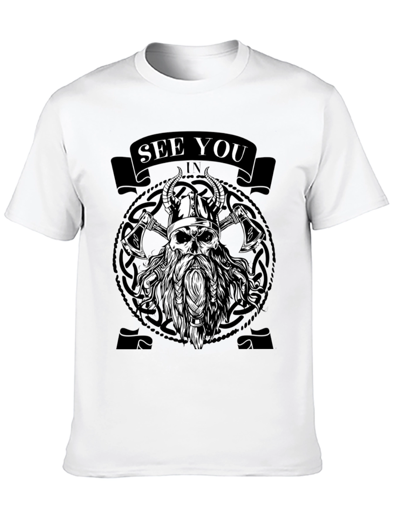 Viking Skull Graphic Tee - See You In Valhalla