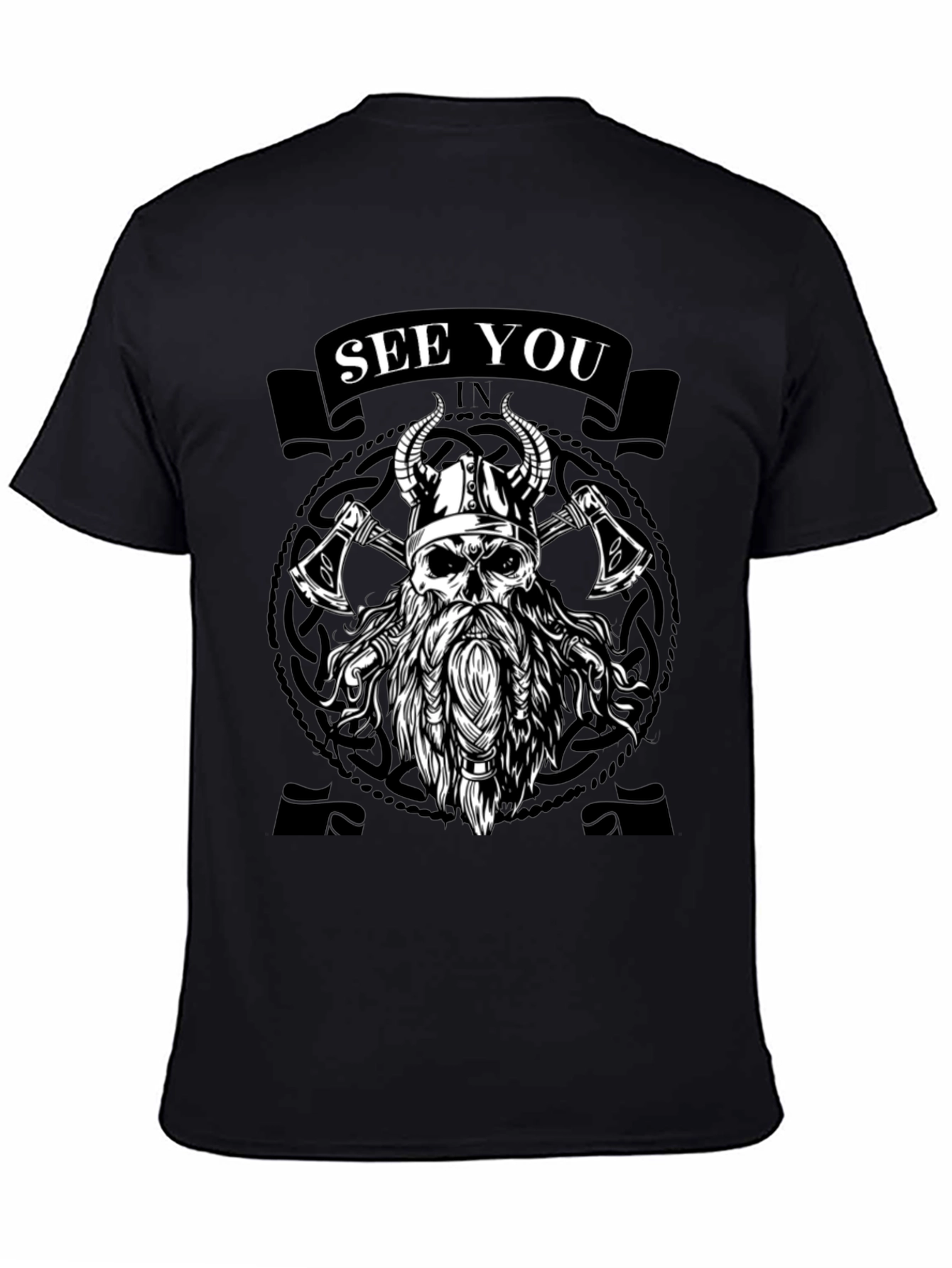 Viking Skull Graphic Tee - See You In Valhalla