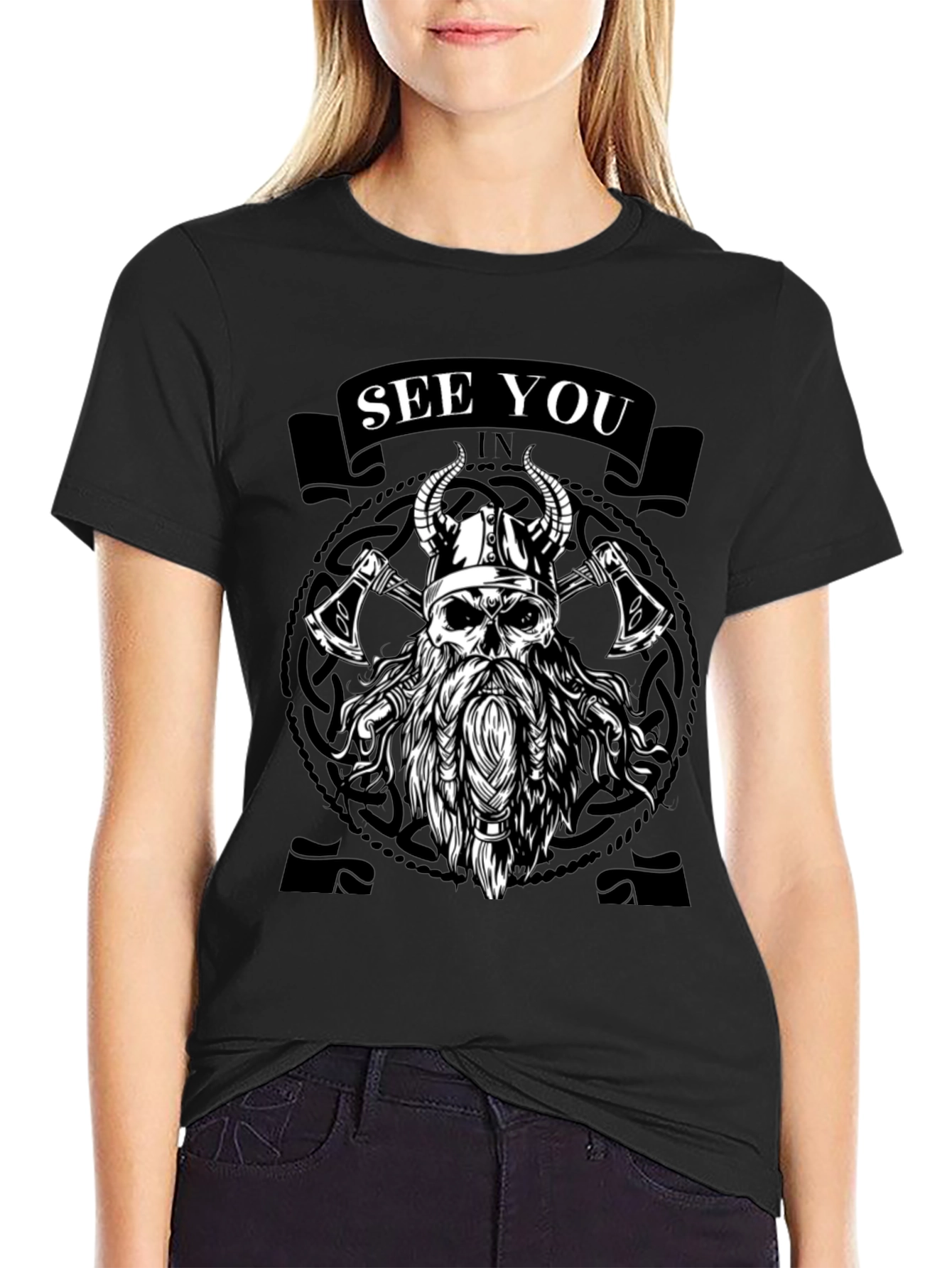 Viking Skull Graphic Tee - See You In Valhalla